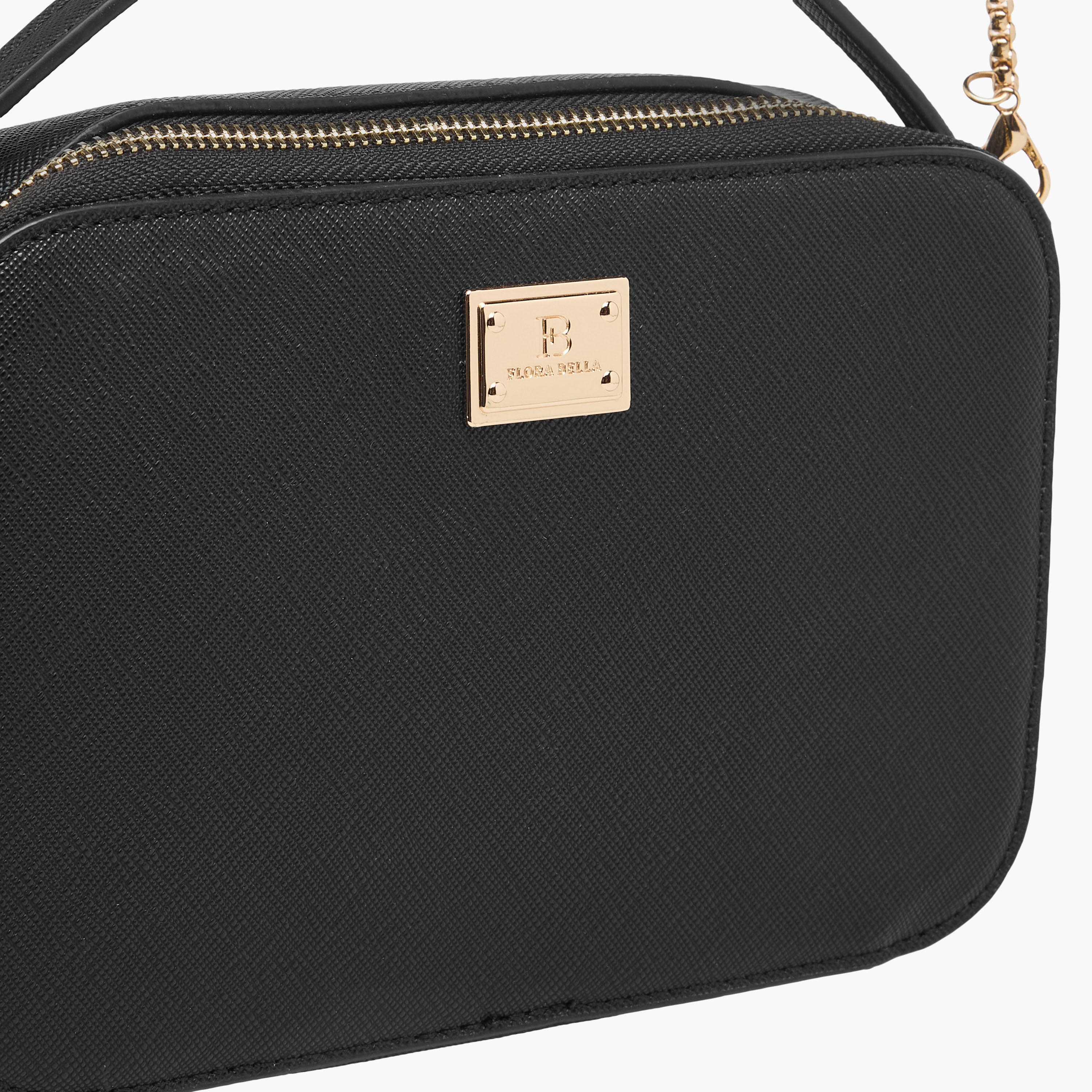 Flora Bella Textured Crossbody Bag with Chain Strap and Zip Closure-women-bagsandwallets-handbags-image-4