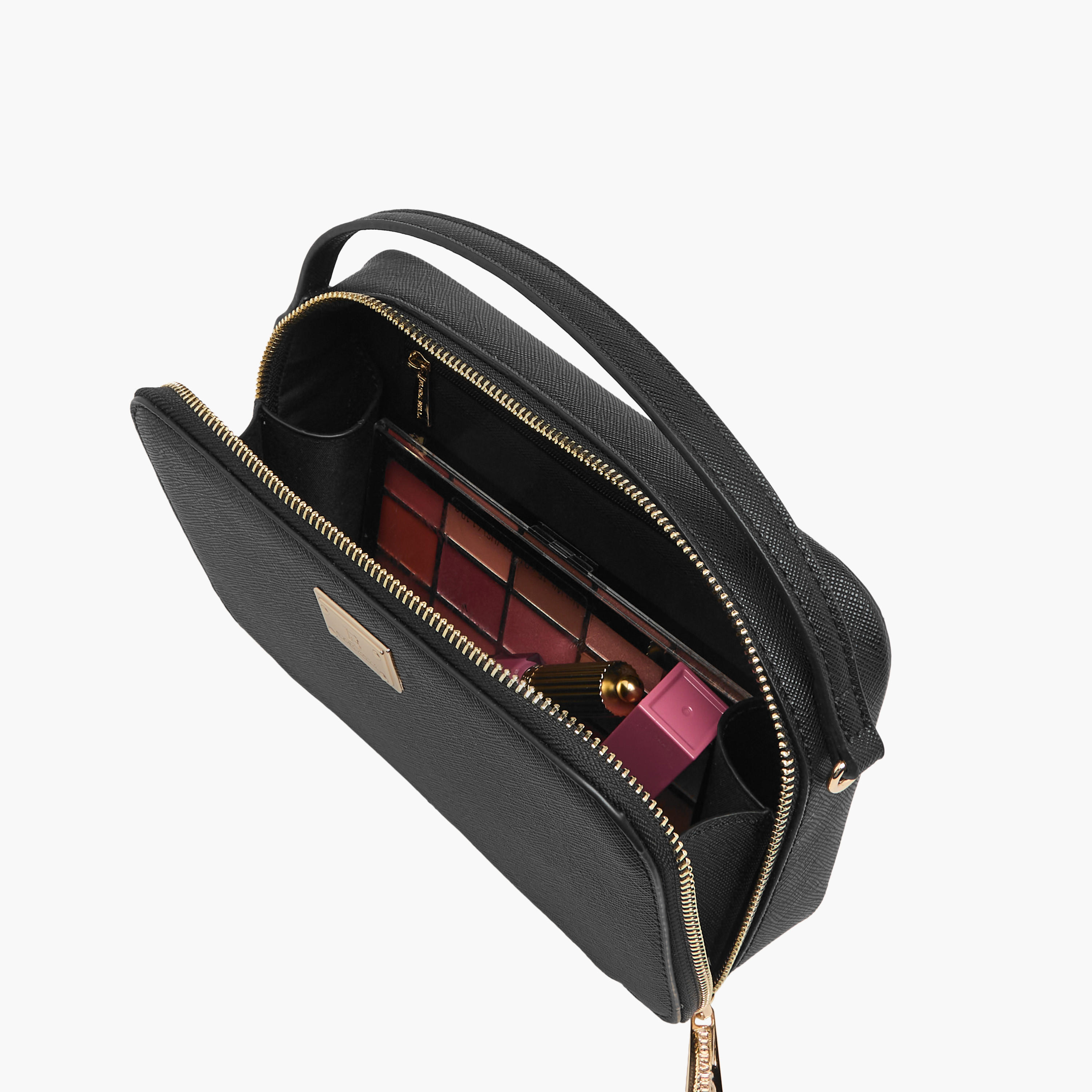 Flora Bella Textured Crossbody Bag with Chain Strap and Zip Closure-women-bagsandwallets-handbags-image-7