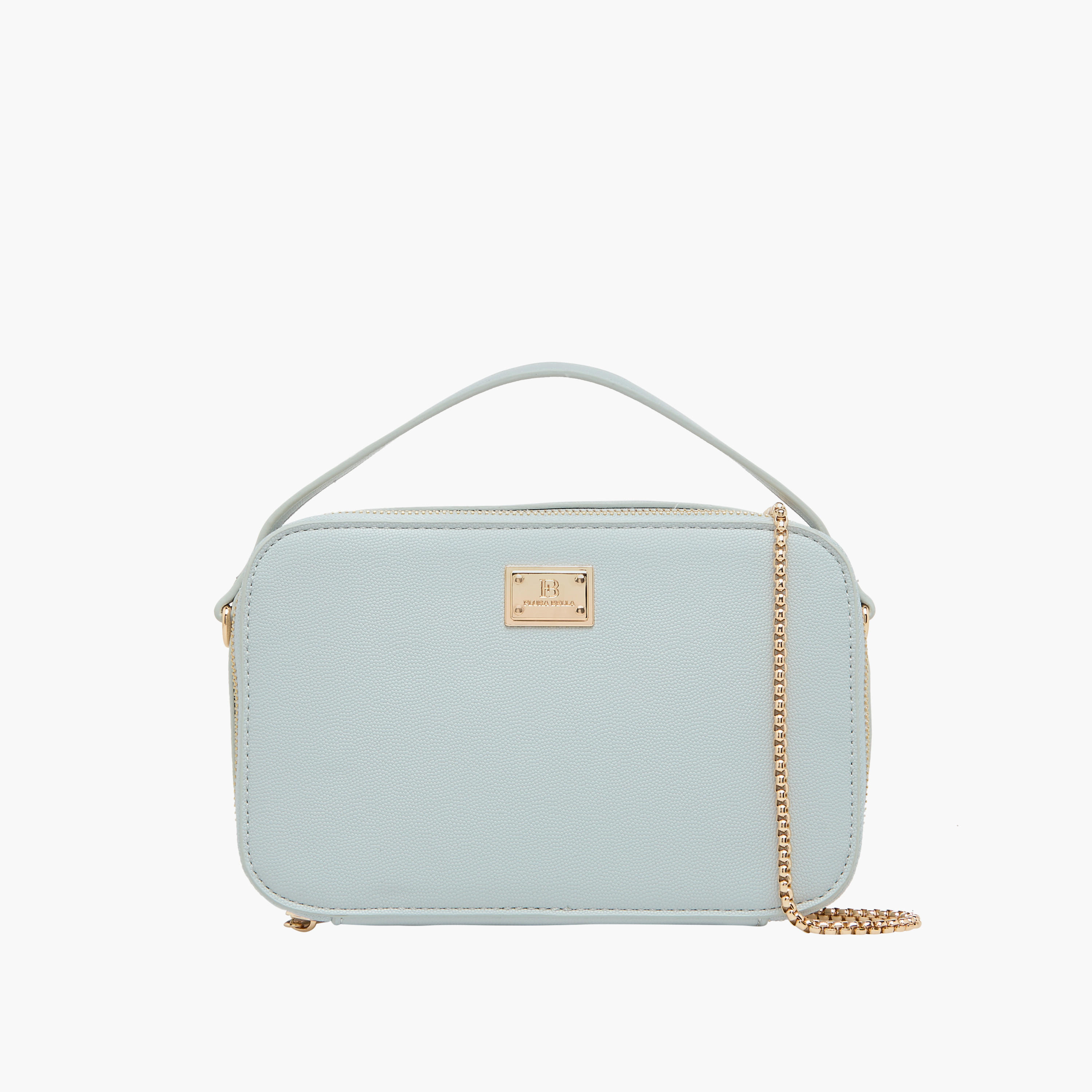 Flora Bella Textured Crossbody Bag with Chain Strap and Zip Closure-women-bagsandwallets-handbags-image-1