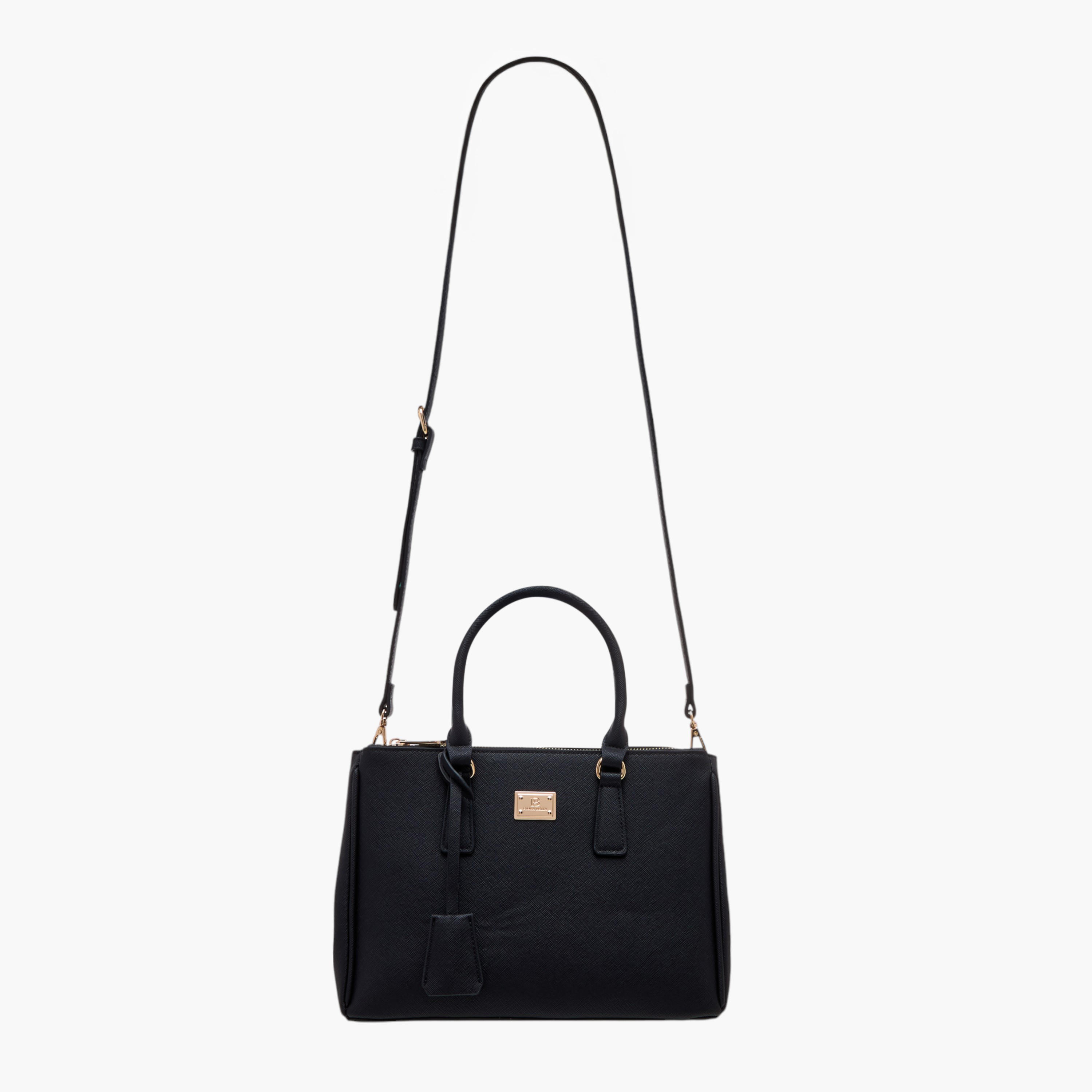 Flora Bella Textured Tote Bag with Zip Closure and Adjustable Strap-women-bagsandwallets-handbags-image-2