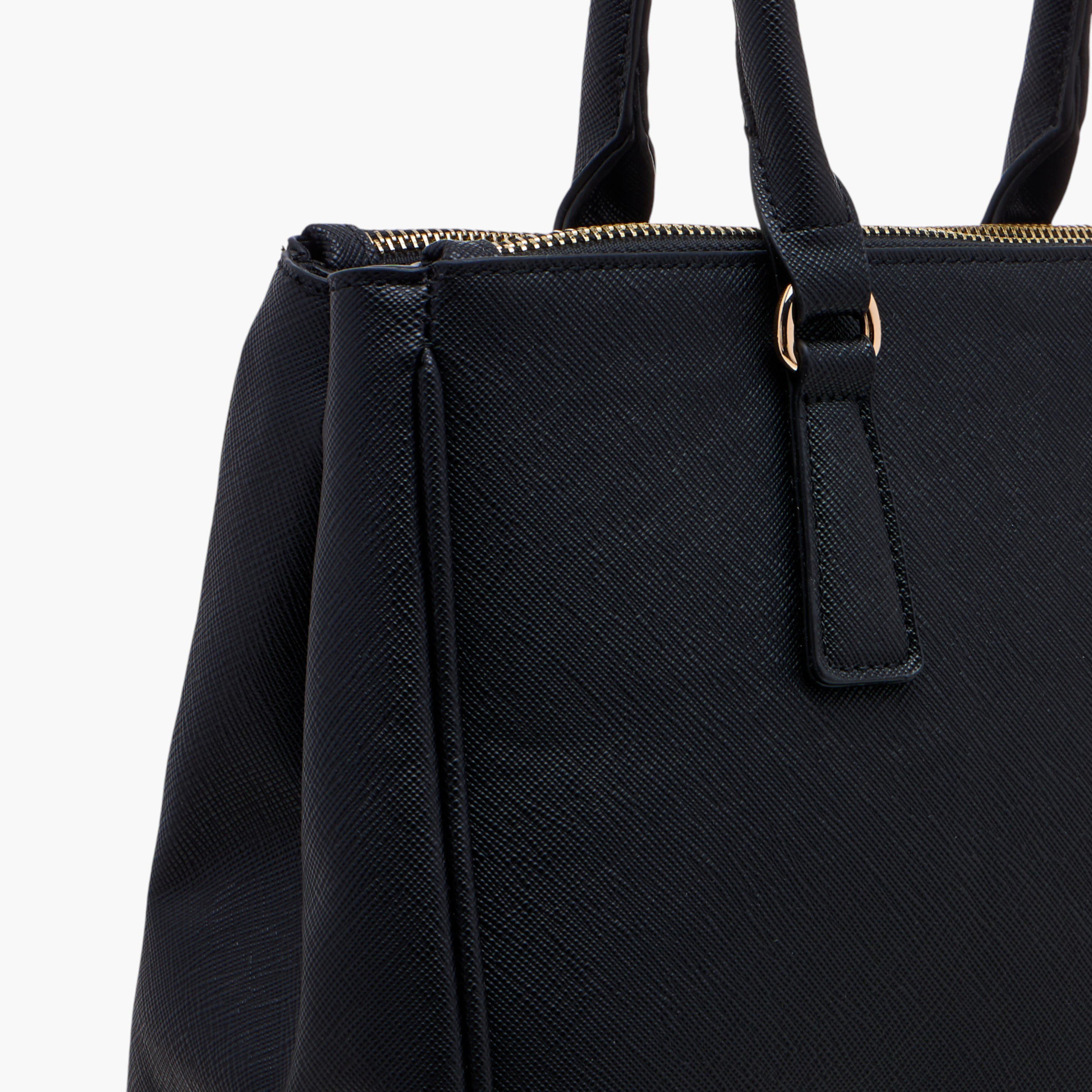 Flora Bella Textured Tote Bag with Zip Closure and Adjustable Strap-women-bagsandwallets-handbags-image-5