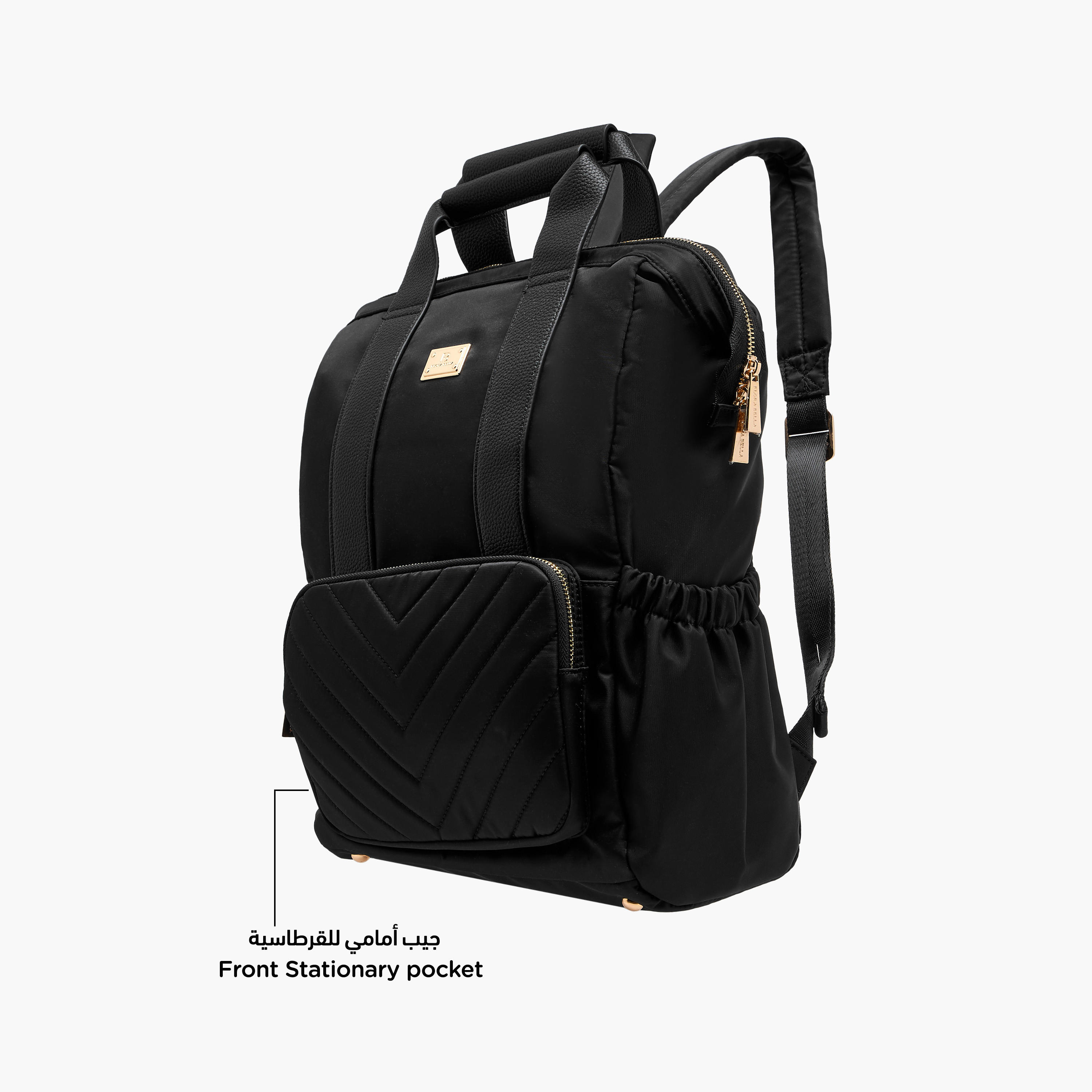 Flora Bella Textured Backpack with Adjustable Straps and Zip Closure - 15x28x39 cm-men-bags-image-7