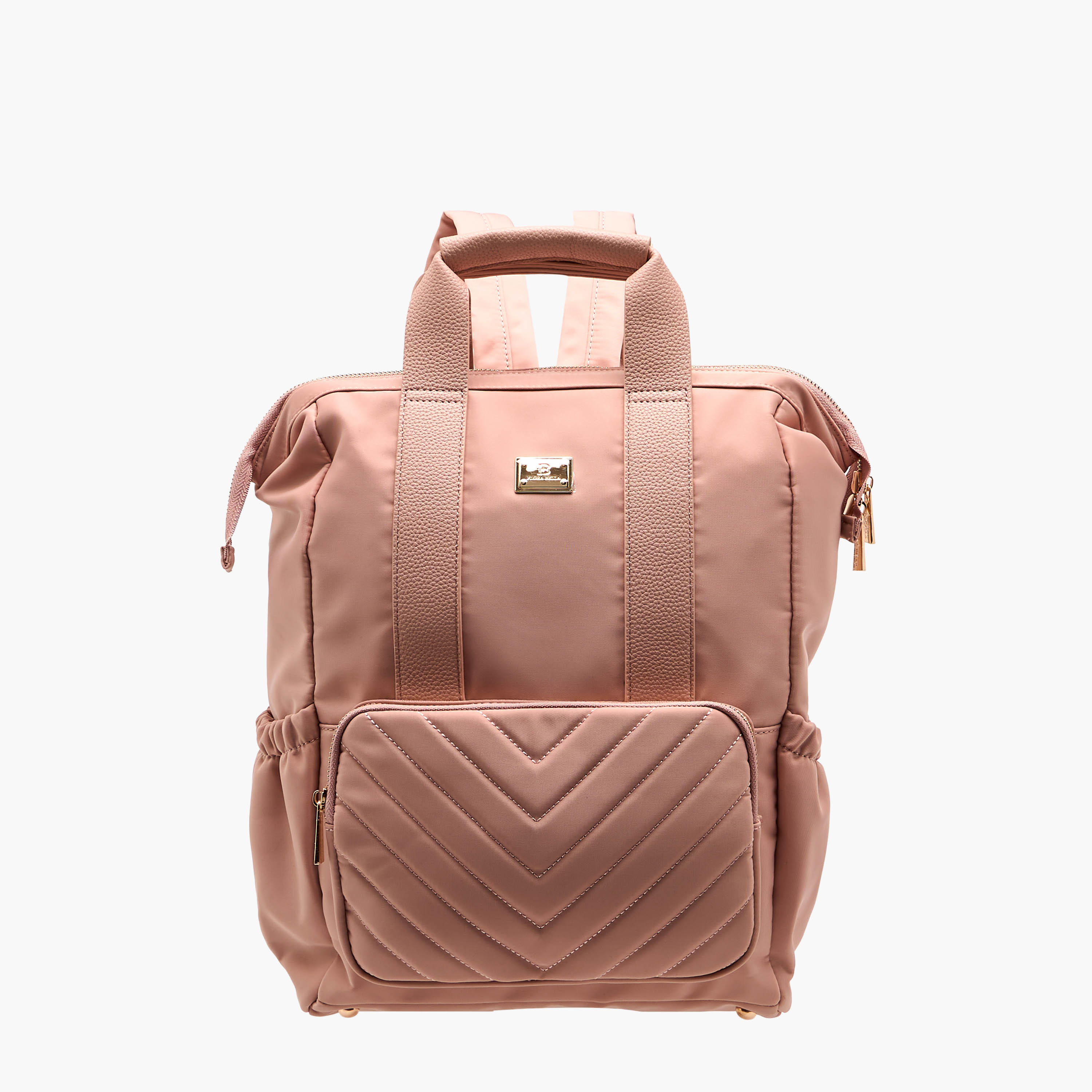 Flora Bella Textured Backpack with Adjustable Straps and Zip Closure - 15x28x39 cm-men-bags-image-1