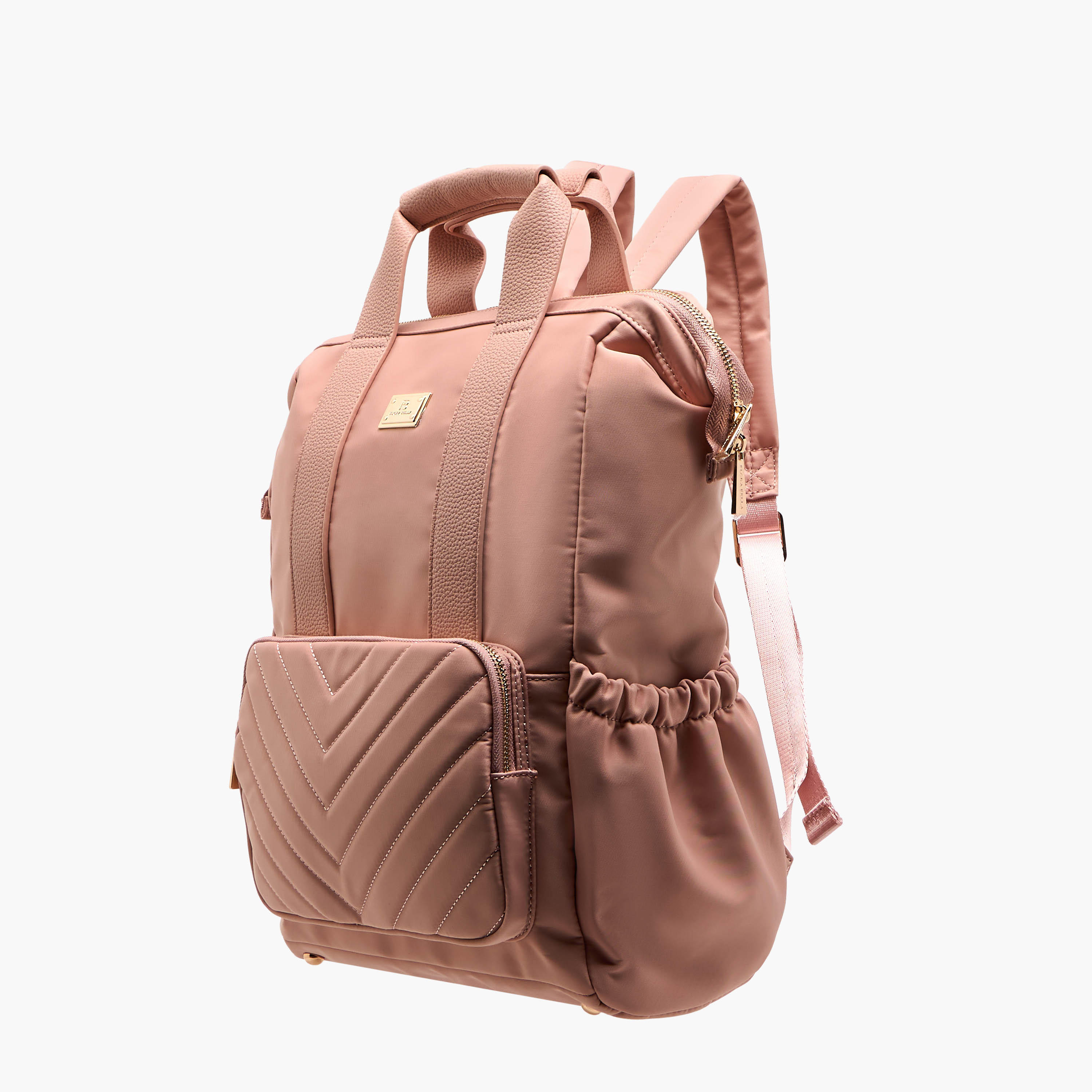 Flora Bella Textured Backpack with Adjustable Straps and Zip Closure - 15x28x39 cm-men-bags-image-2