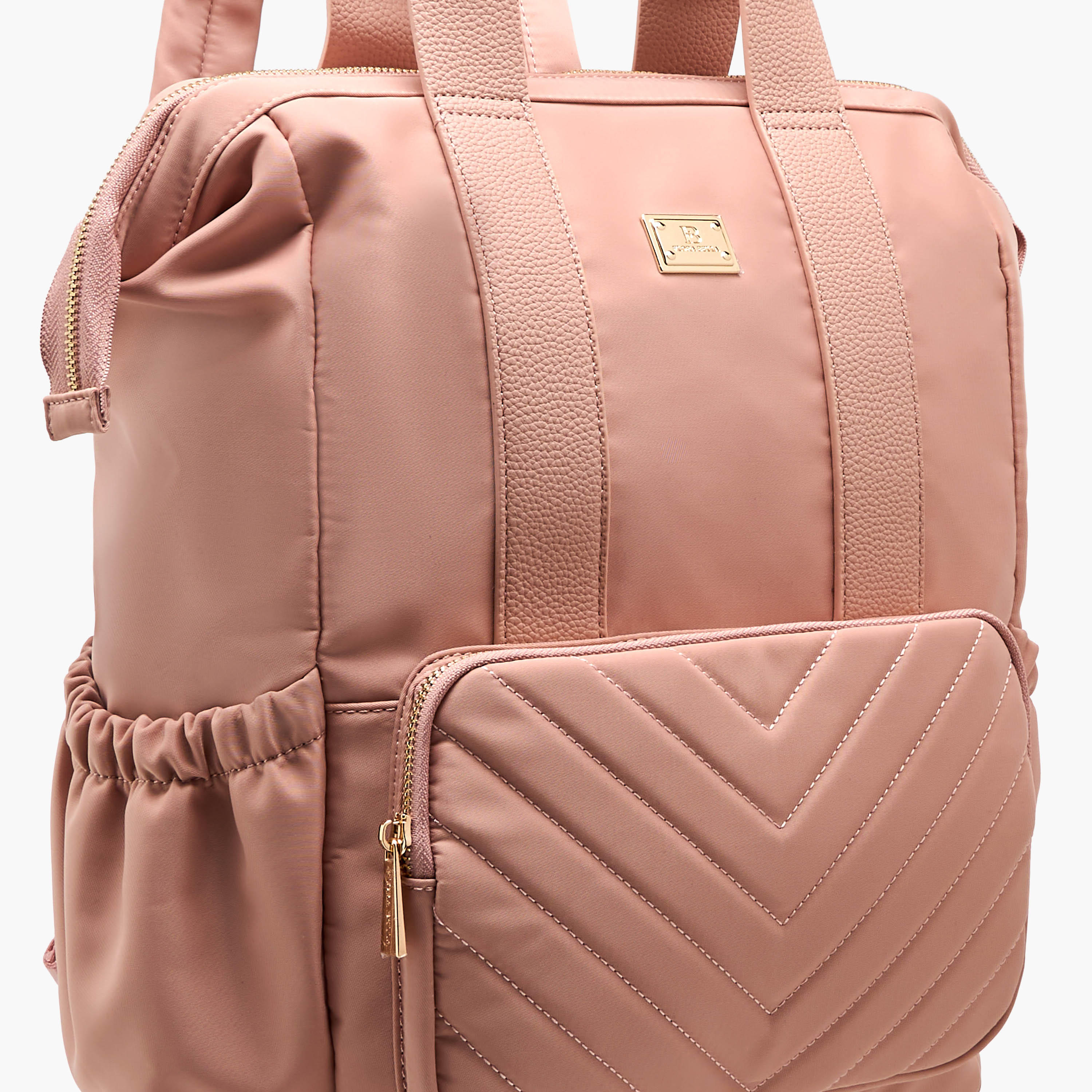 Flora Bella Textured Backpack with Adjustable Straps and Zip Closure - 15x28x39 cm-men-bags-image-7