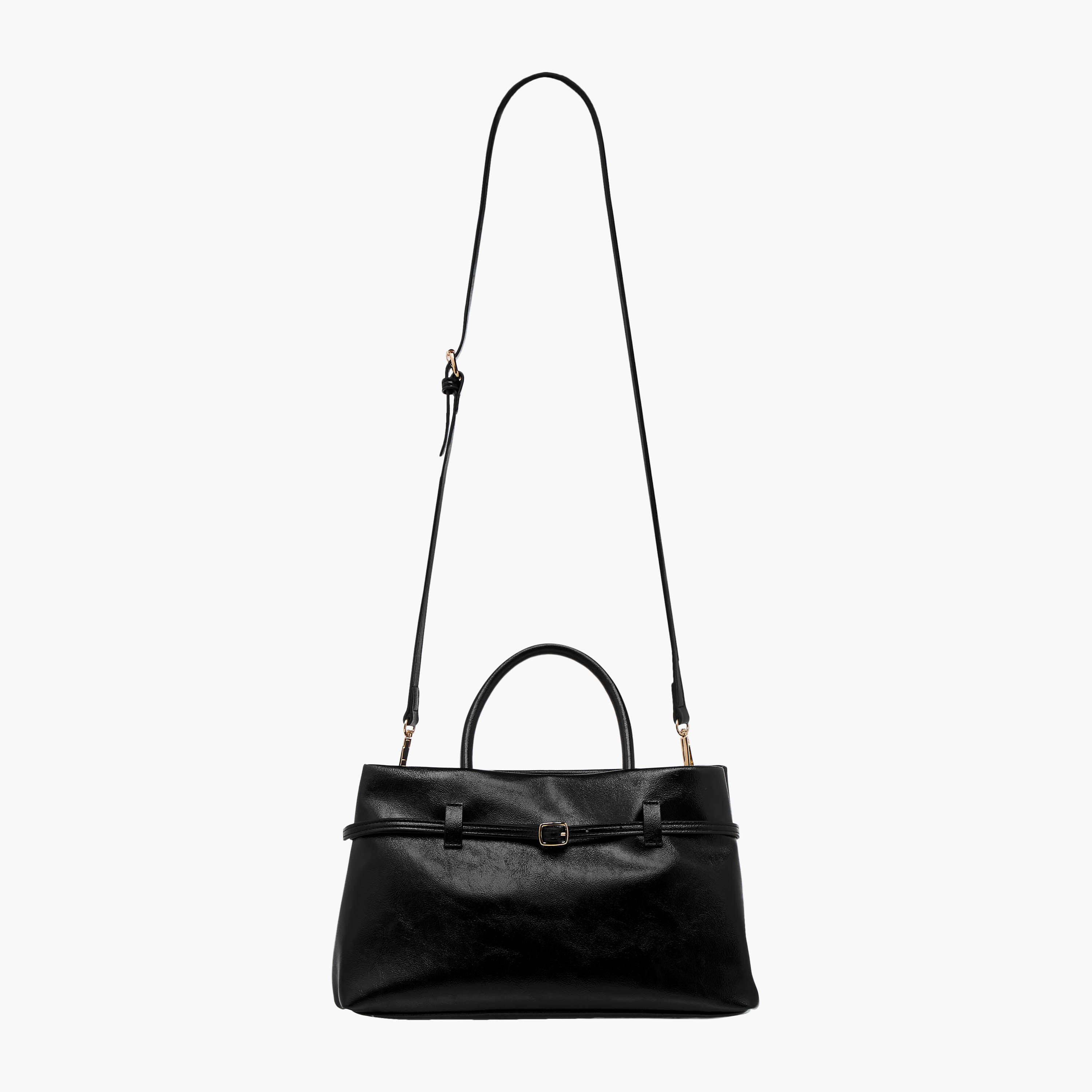 Flora Bella Solid Tote Bag with Buckle Accent and Zip Closure-women-bagsandwallets-handbags-image-3