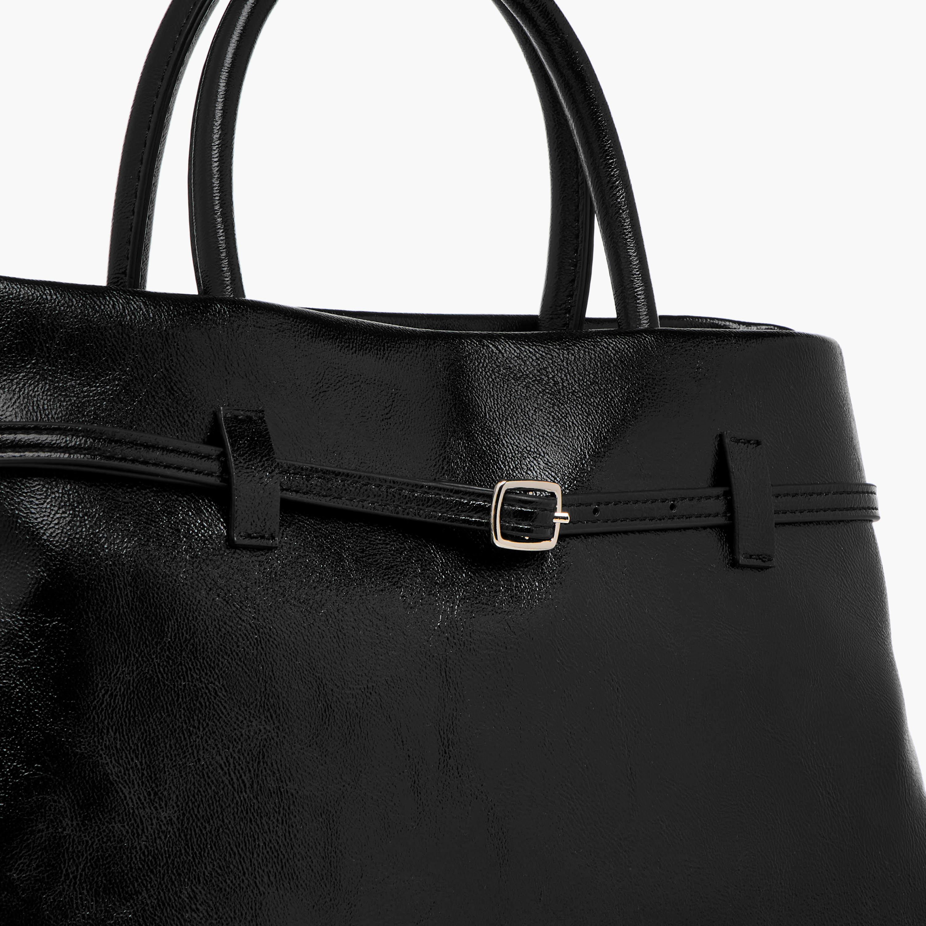 Flora Bella Solid Tote Bag with Buckle Accent and Zip Closure-women-bagsandwallets-handbags-image-5