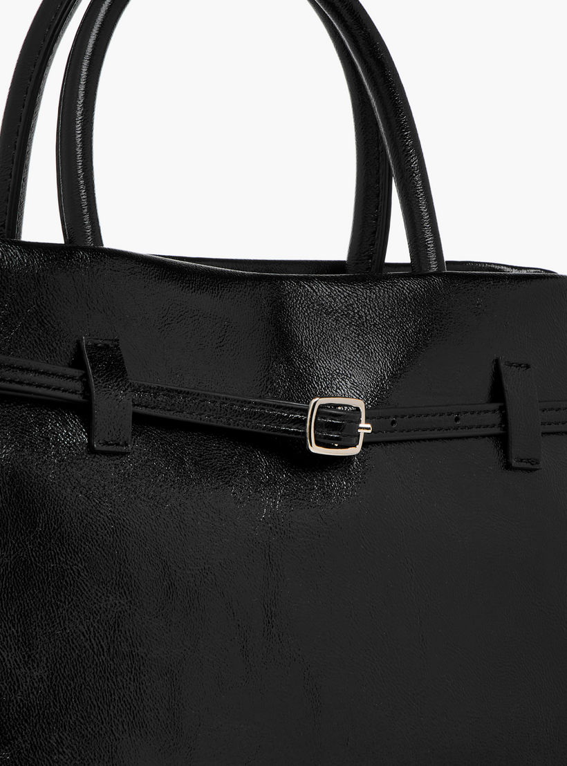 Flora Bella Solid Tote Bag with Buckle Accent and Zip Closure-women-bagsandwallets-handbags-image-5