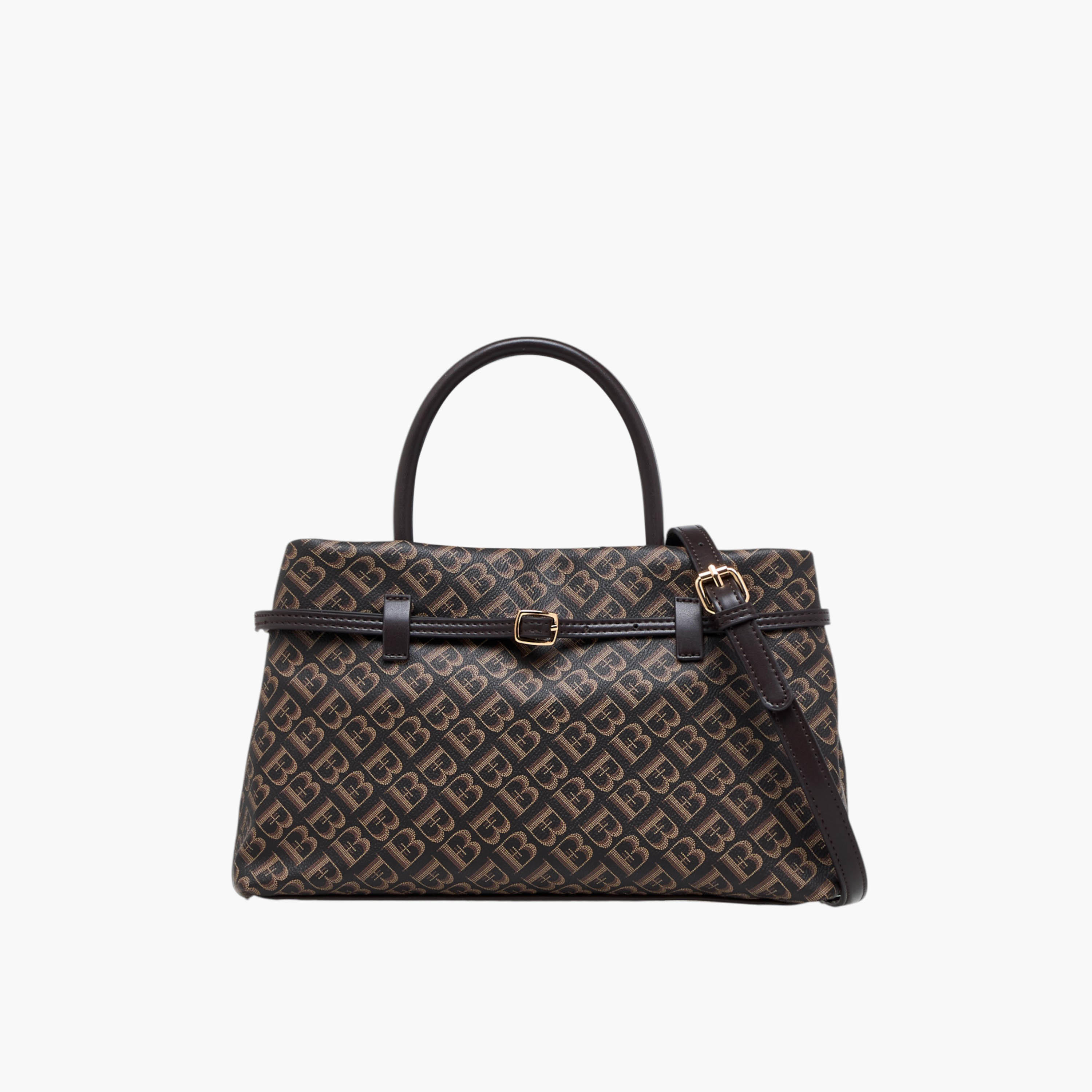 Flora Bella Monogram Print Tote Bag with Detachable Strap and Zip Closure-women-bagsandwallets-handbags-image-1