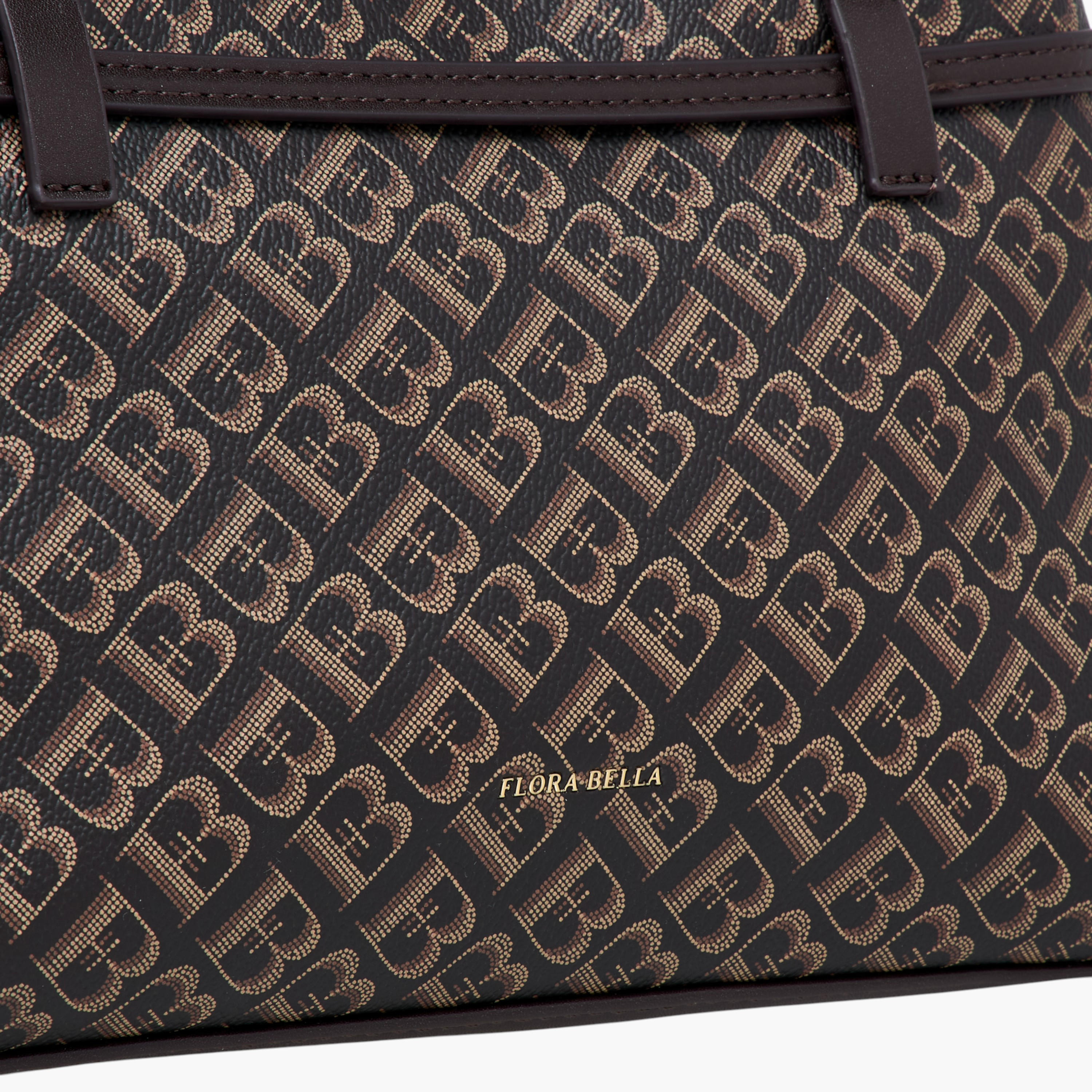 Flora Bella Monogram Print Tote Bag with Detachable Strap and Zip Closure-women-bagsandwallets-handbags-image-6
