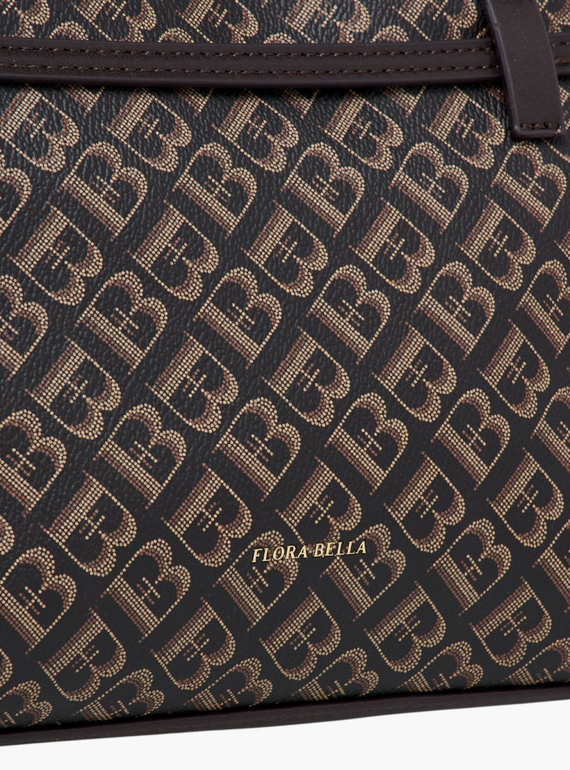 Flora Bella Monogram Print Tote Bag with Detachable Strap and Zip Closure-women-bagsandwallets-handbags-image-6