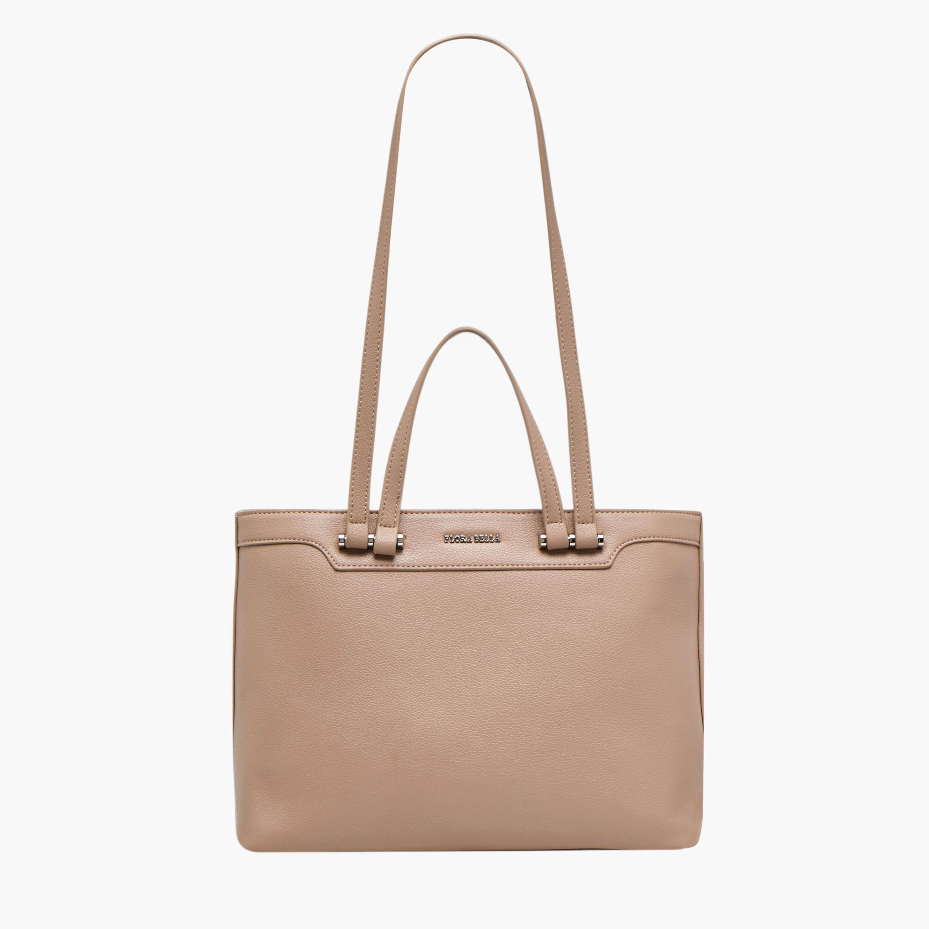 Flora Bella Solid Tote Bag with Double Handle and Zip Closure-women-bagsandwallets-handbags-image-1
