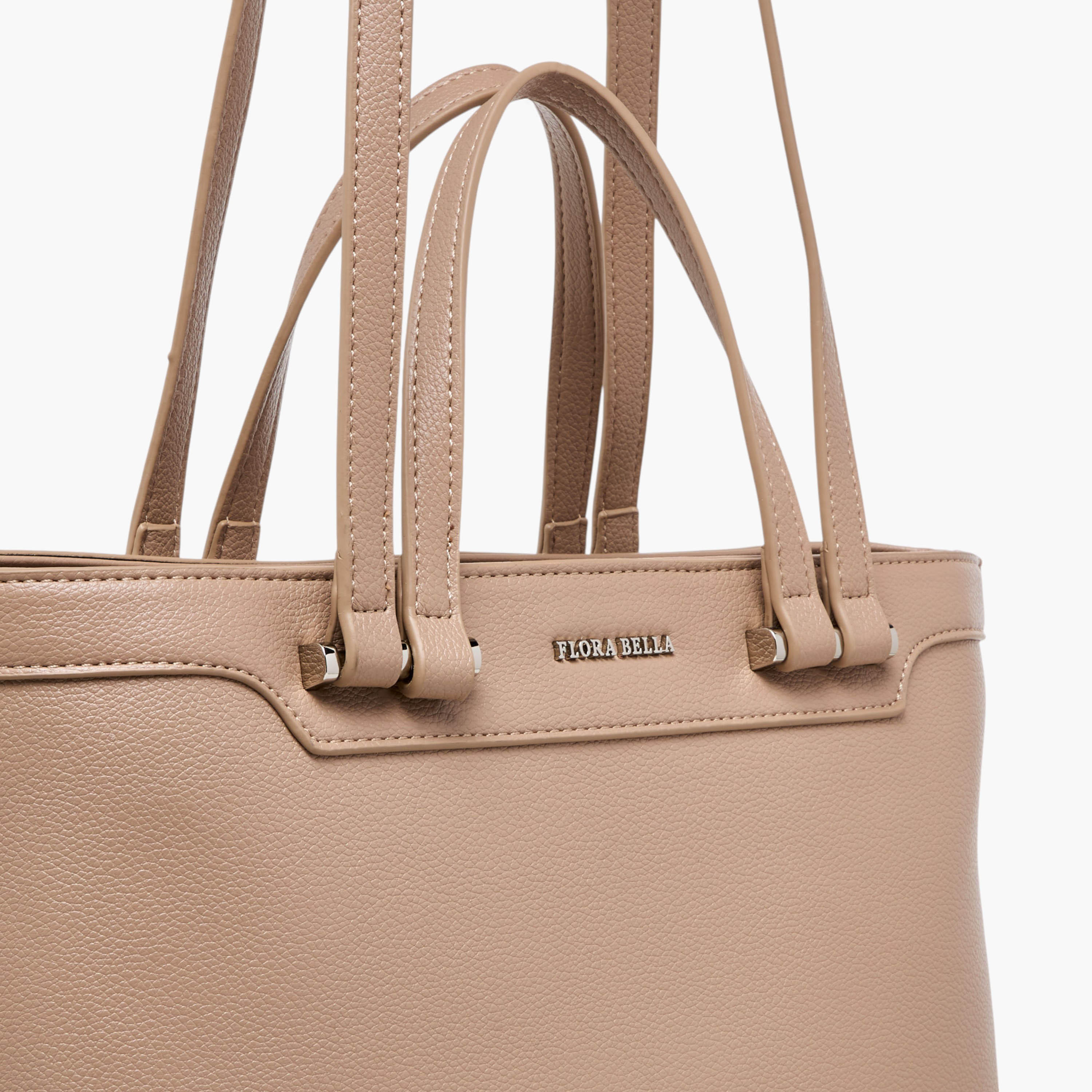 شنطة توتي سادة بمقبض مزدوج وسحاب إغلاق من فلورا بيلا-women-bagsandwallets-handbags-image-5