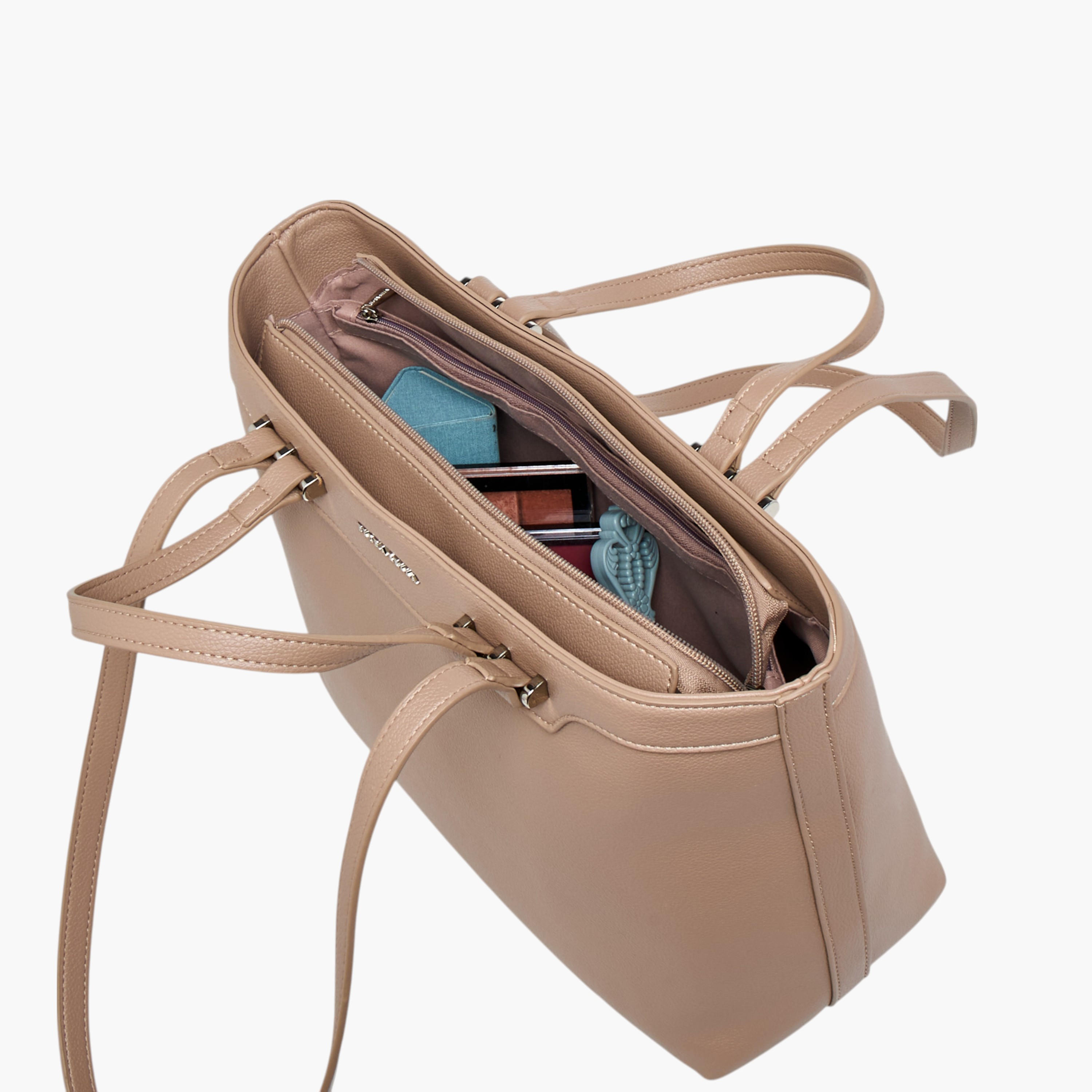شنطة توتي سادة بمقبض مزدوج وسحاب إغلاق من فلورا بيلا-women-bagsandwallets-handbags-image-8