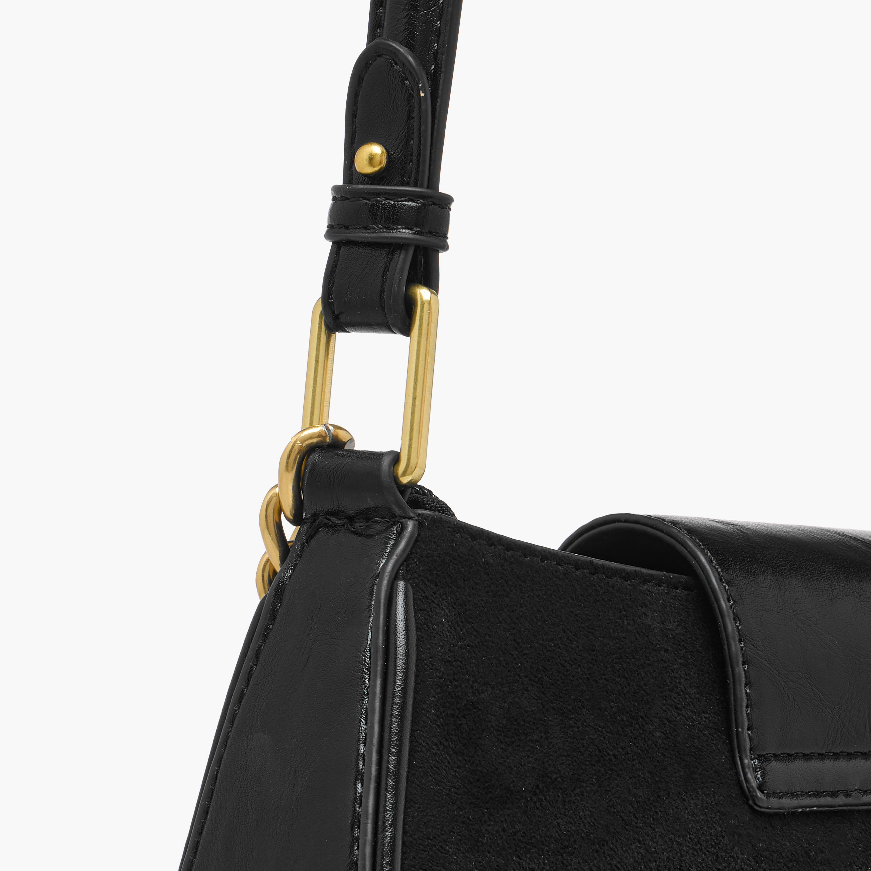شنطة كتف سادة بمقبض حزام وإغلاق بطيّة من فلورا بيلا-women-bagsandwallets-handbags-image-6