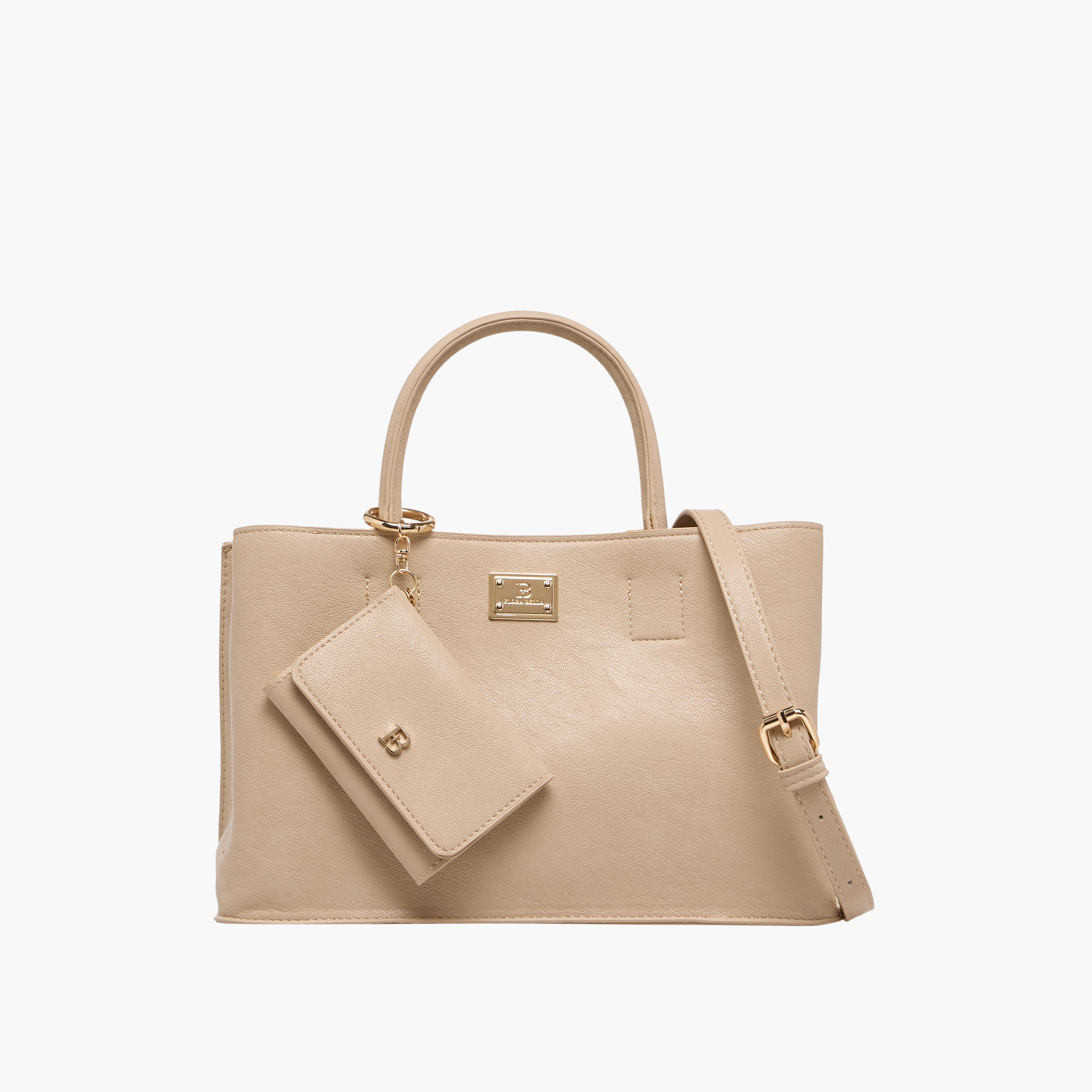 Flora Bella Solid Tote Bag with Adjustable Strap and Detachable Pouch-women-bagsandwallets-handbags-image-1