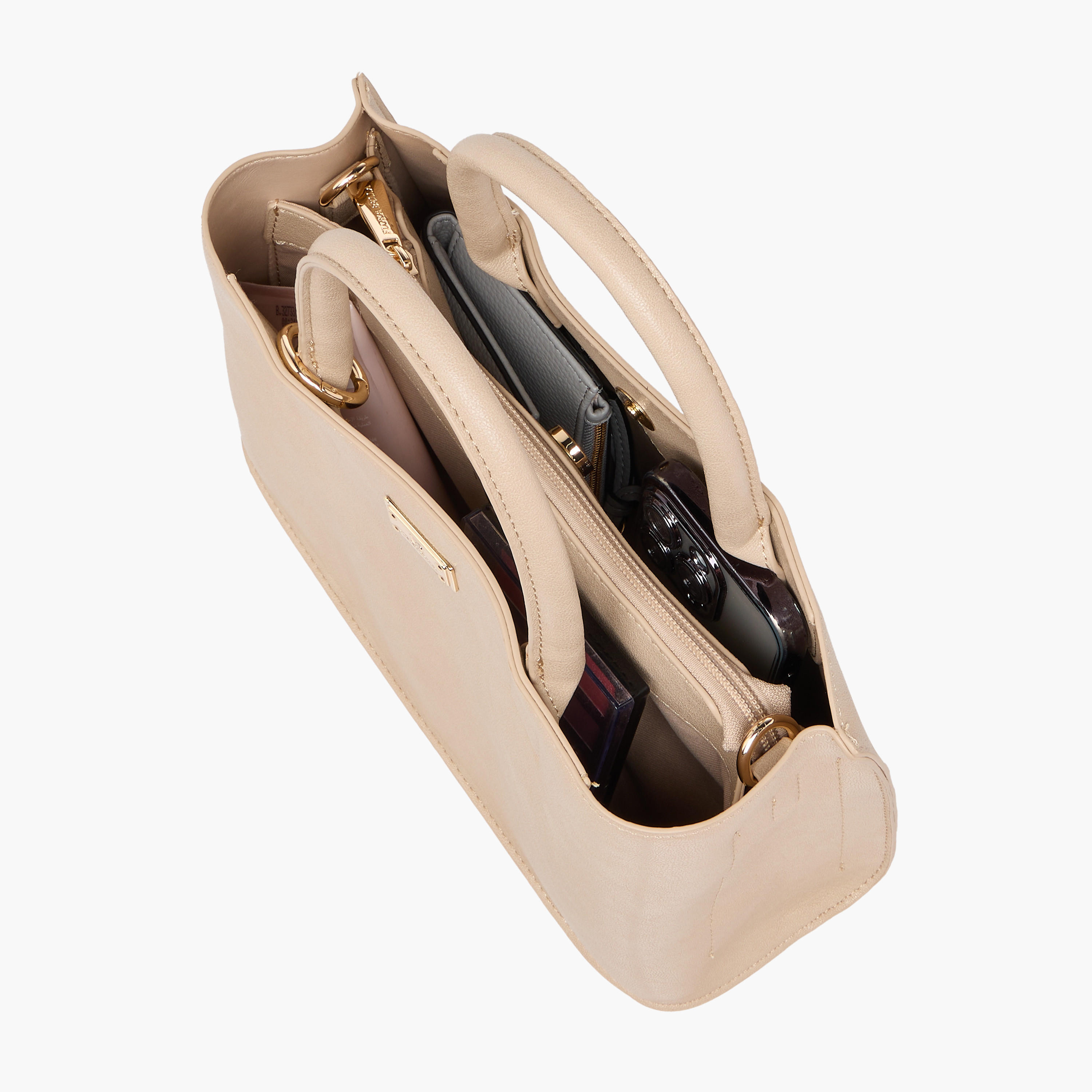 Flora Bella Solid Tote Bag with Adjustable Strap and Detachable Pouch-women-bagsandwallets-handbags-image-10