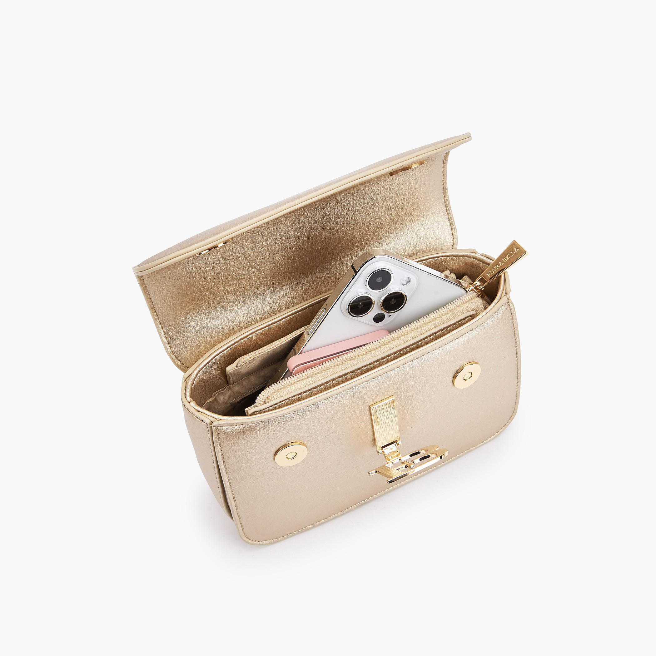 Flora Bella Logo Embellished Crossbody Bag with Chain Strap-women-bagsandwallets-handbags-image-8