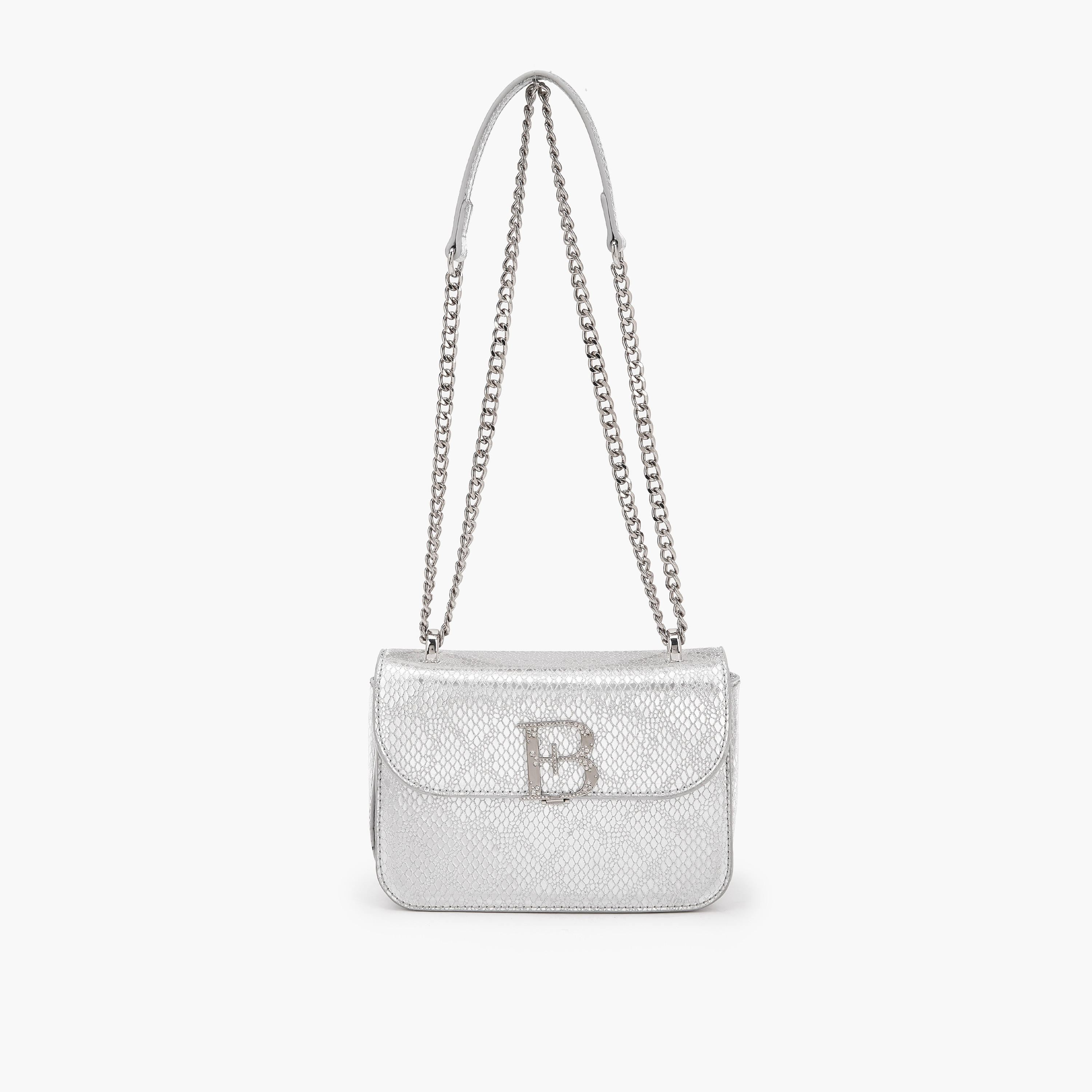 Flora Bella Logo Embellished Crossbody Bag with Chain Strap-women-bagsandwallets-handbags-image-1