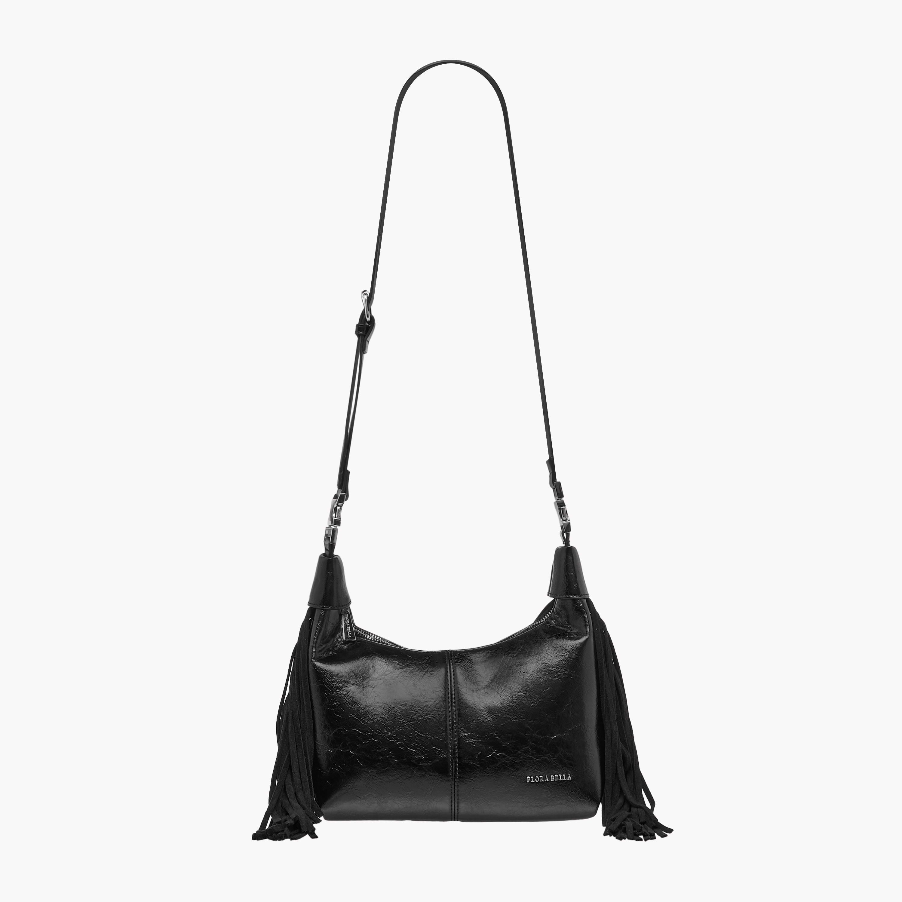 شنطة كتف بارزة الملمس بحزام قابل للتعديل وسحاب إغلاق من فلورا بيلا-women-bagsandwallets-handbags-image-3
