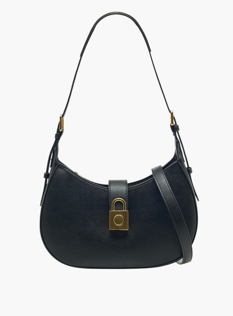 شنطة كتف سادة بسحاب إغلاق وحزام قابل للتعديل من فلورا بيلا-women-bagsandwallets-handbags-image-1