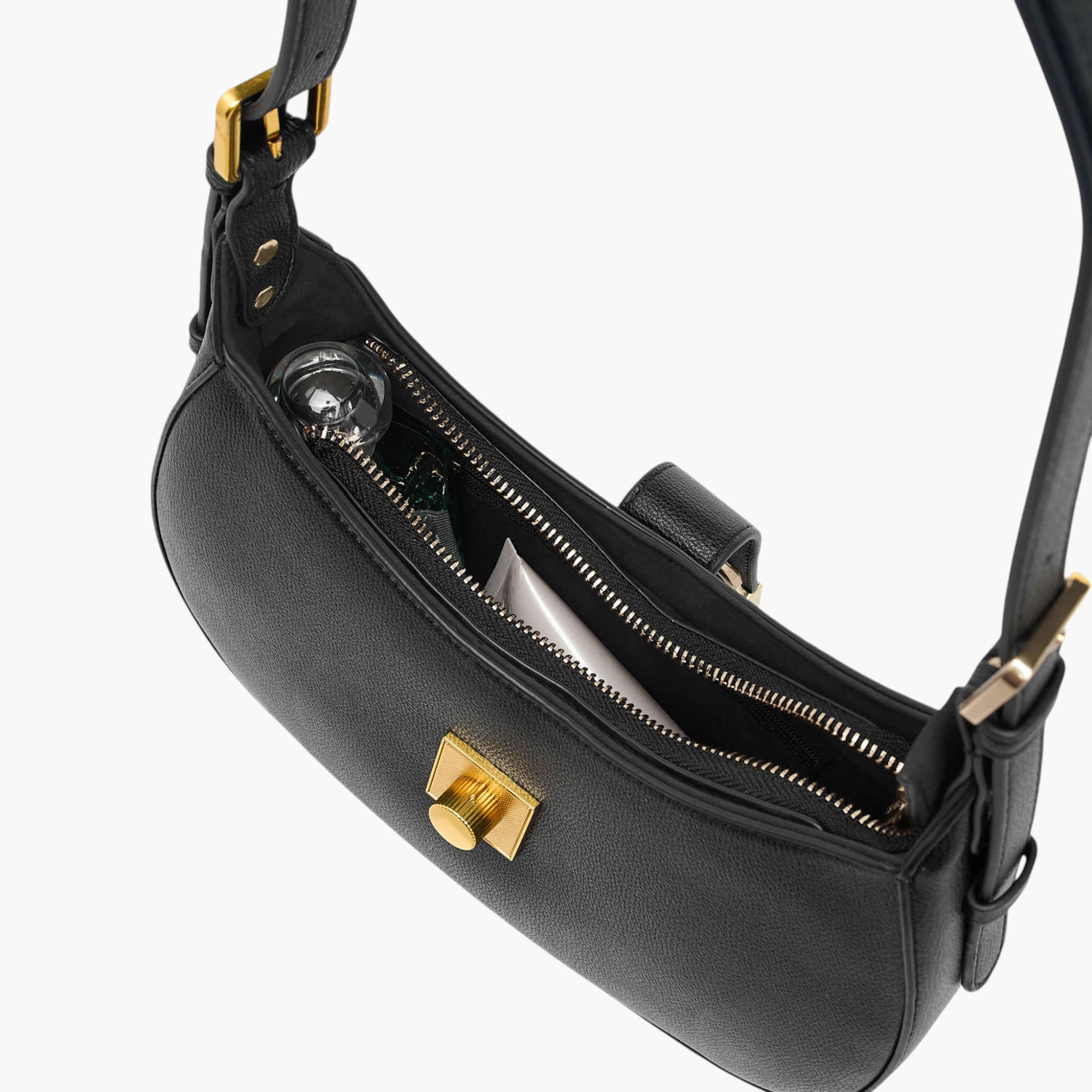 شنطة كتف سادة بسحاب إغلاق وحزام قابل للتعديل من فلورا بيلا-women-bagsandwallets-handbags-image-8