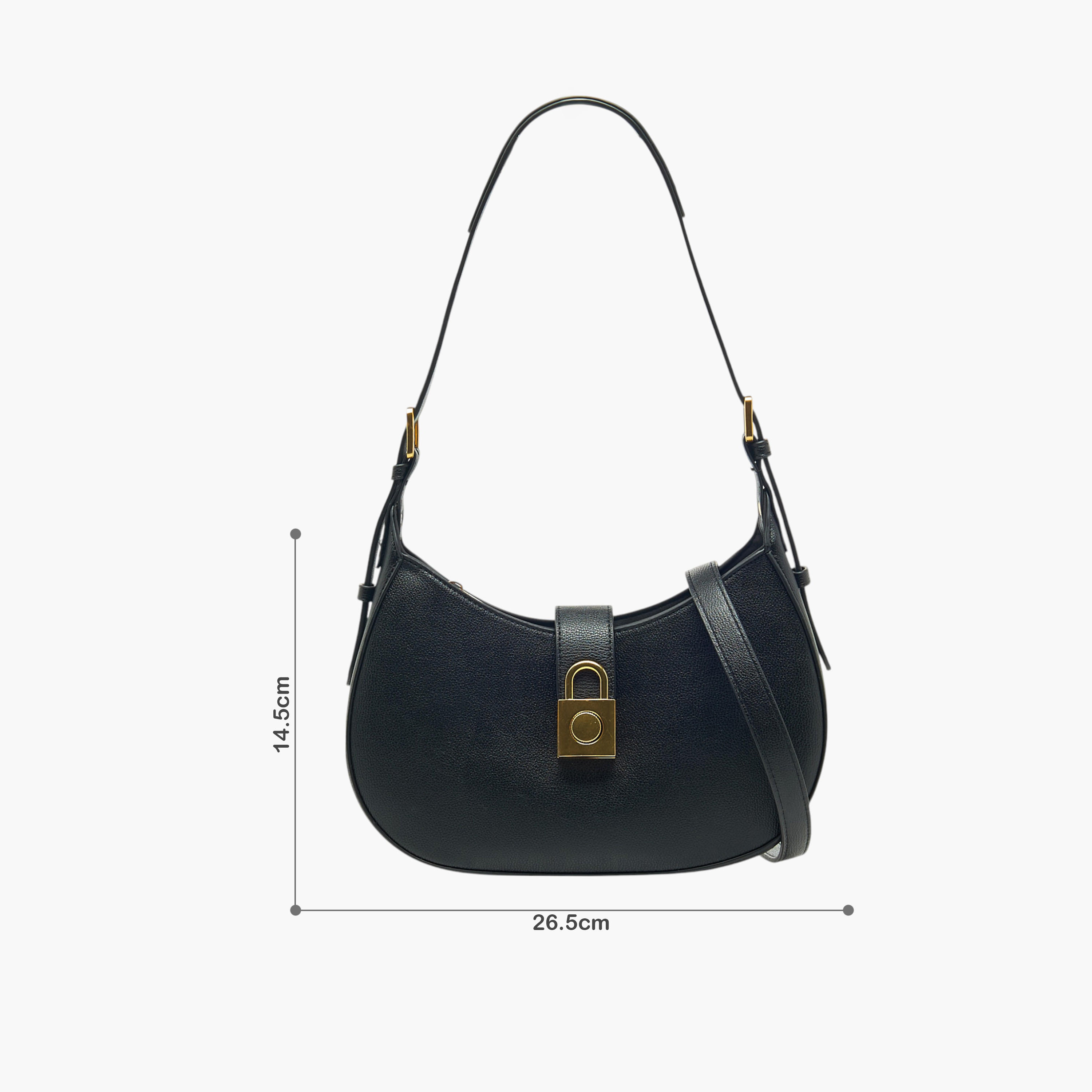 شنطة كتف سادة بسحاب إغلاق وحزام قابل للتعديل من فلورا بيلا-women-bagsandwallets-handbags-image-2