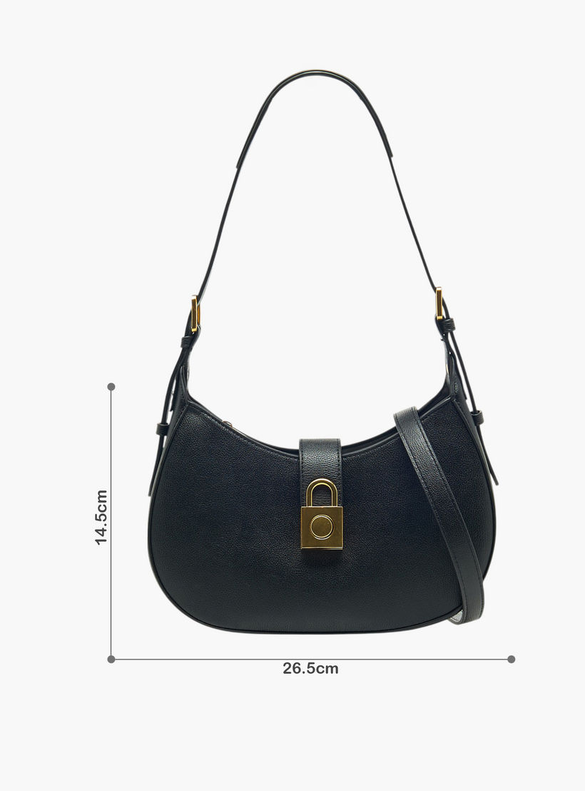 شنطة كتف سادة بسحاب إغلاق وحزام قابل للتعديل من فلورا بيلا-women-bagsandwallets-handbags-image-2