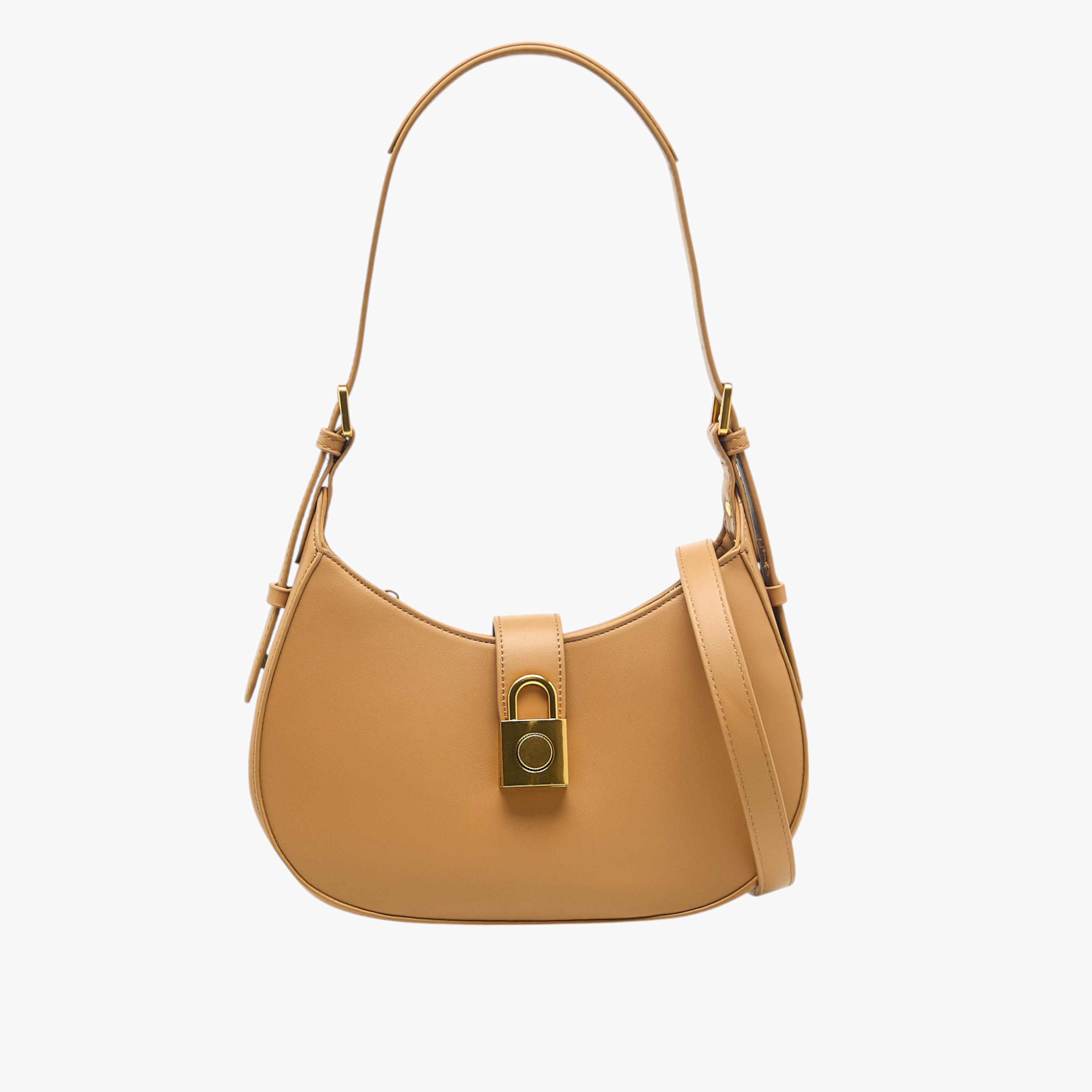 شنطة كتف سادة بسحاب إغلاق وحزام قابل للتعديل من فلورا بيلا-women-bagsandwallets-handbags-image-1