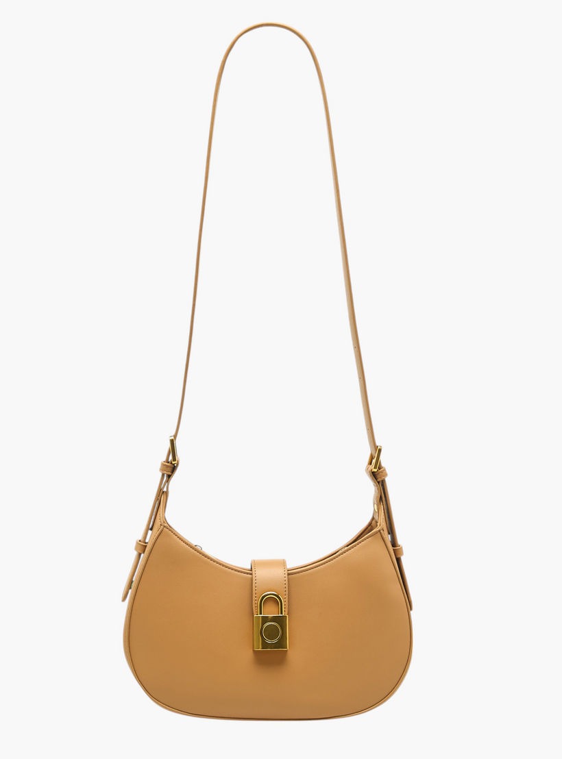 شنطة كتف سادة بسحاب إغلاق وحزام قابل للتعديل من فلورا بيلا-women-bagsandwallets-handbags-image-3
