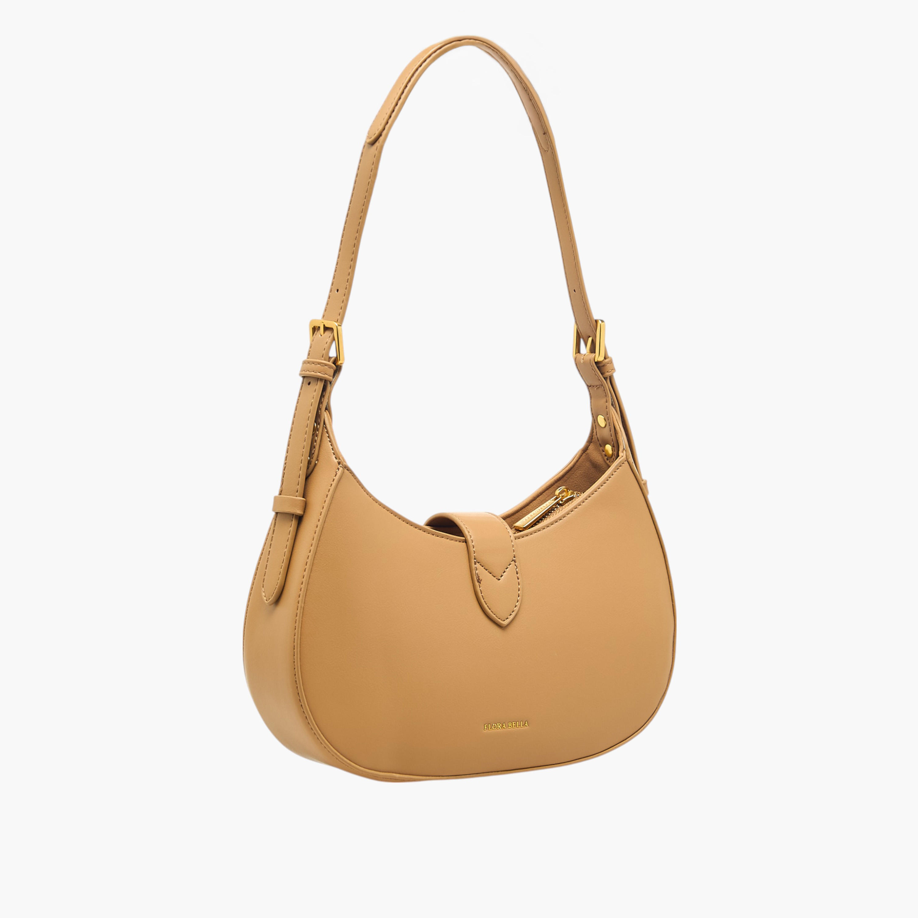 شنطة كتف سادة بسحاب إغلاق وحزام قابل للتعديل من فلورا بيلا-women-bagsandwallets-handbags-image-4