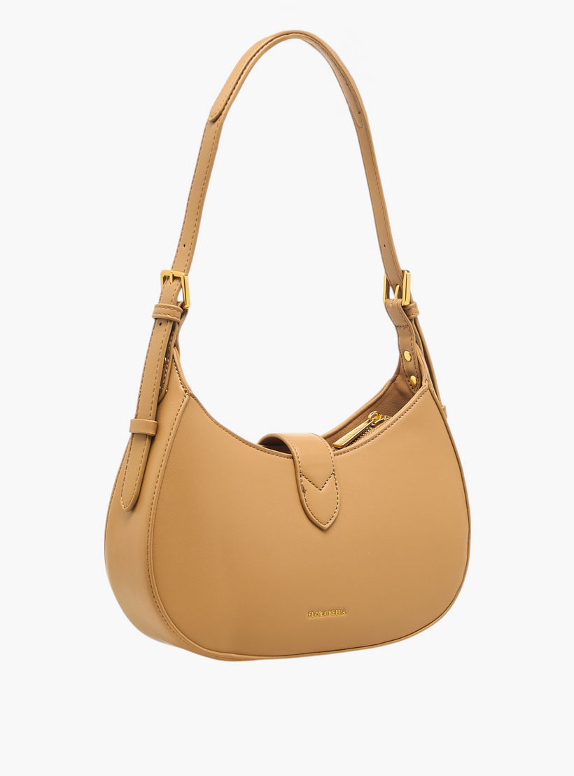 شنطة كتف سادة بسحاب إغلاق وحزام قابل للتعديل من فلورا بيلا-women-bagsandwallets-handbags-image-4