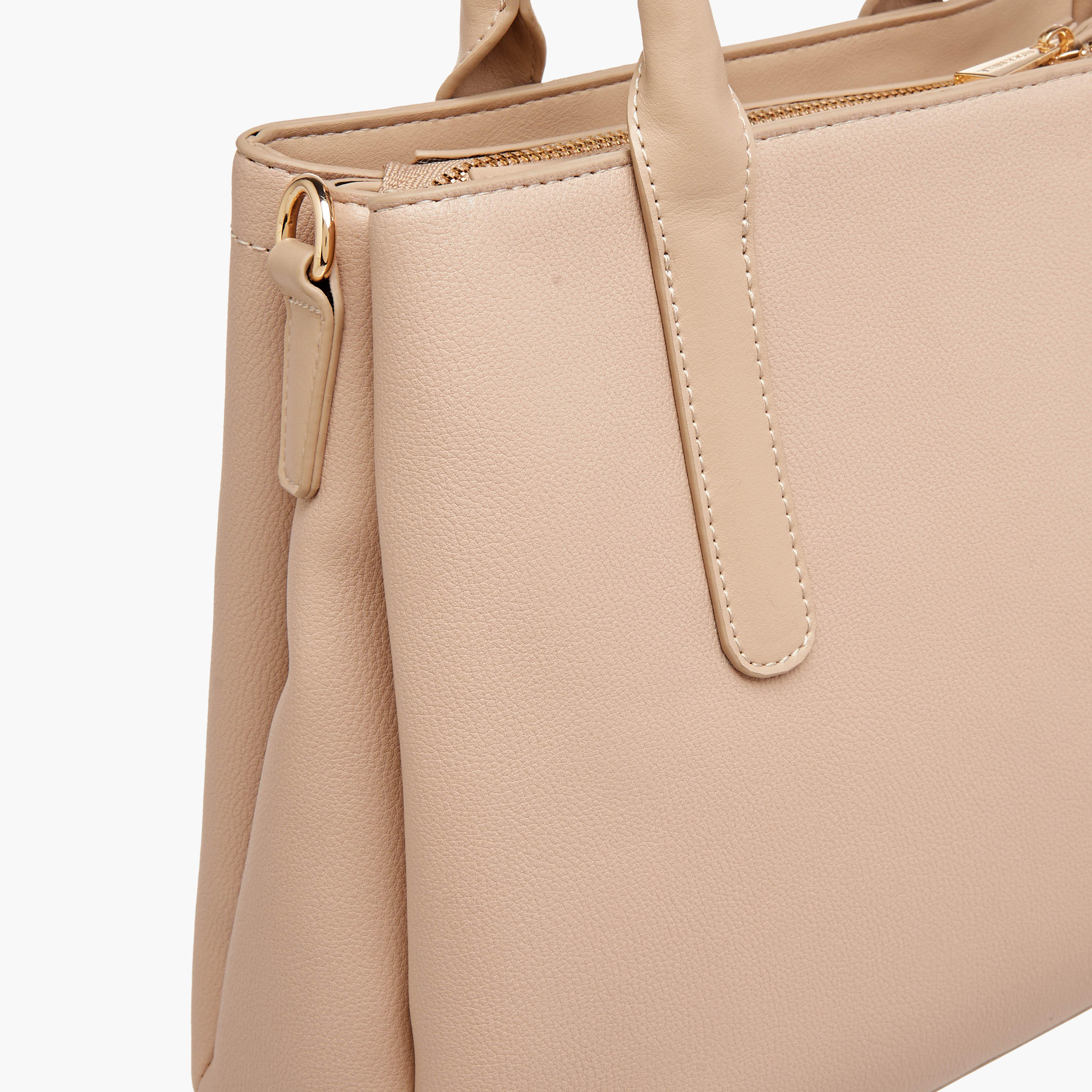 Flora Bella Textured Tote Bag with Zip Closure and Double Handle-women-bagsandwallets-handbags-image-6
