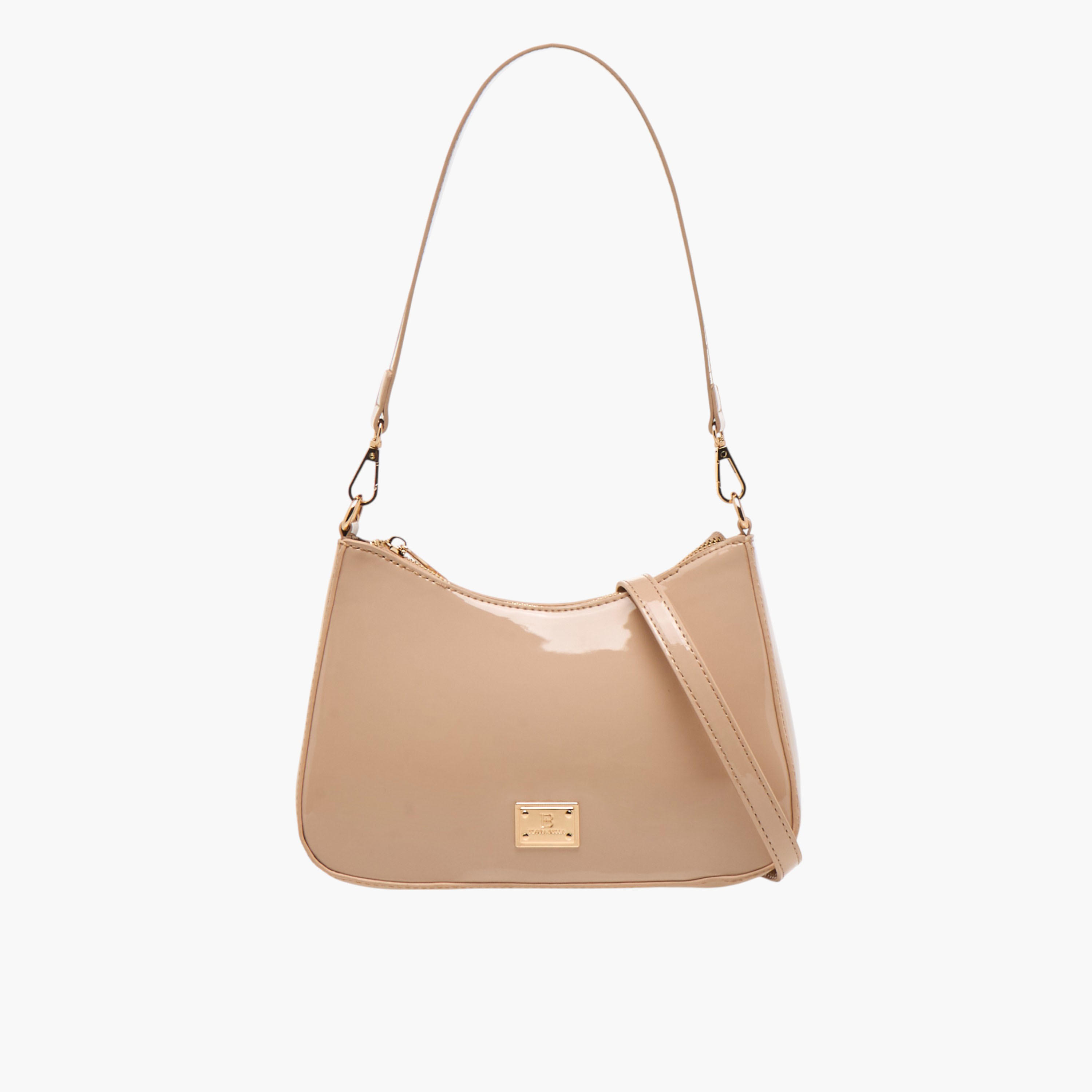 Flora Bella Solid Shoulder Bag with Zip Closure-women-bagsandwallets-handbags-image-1