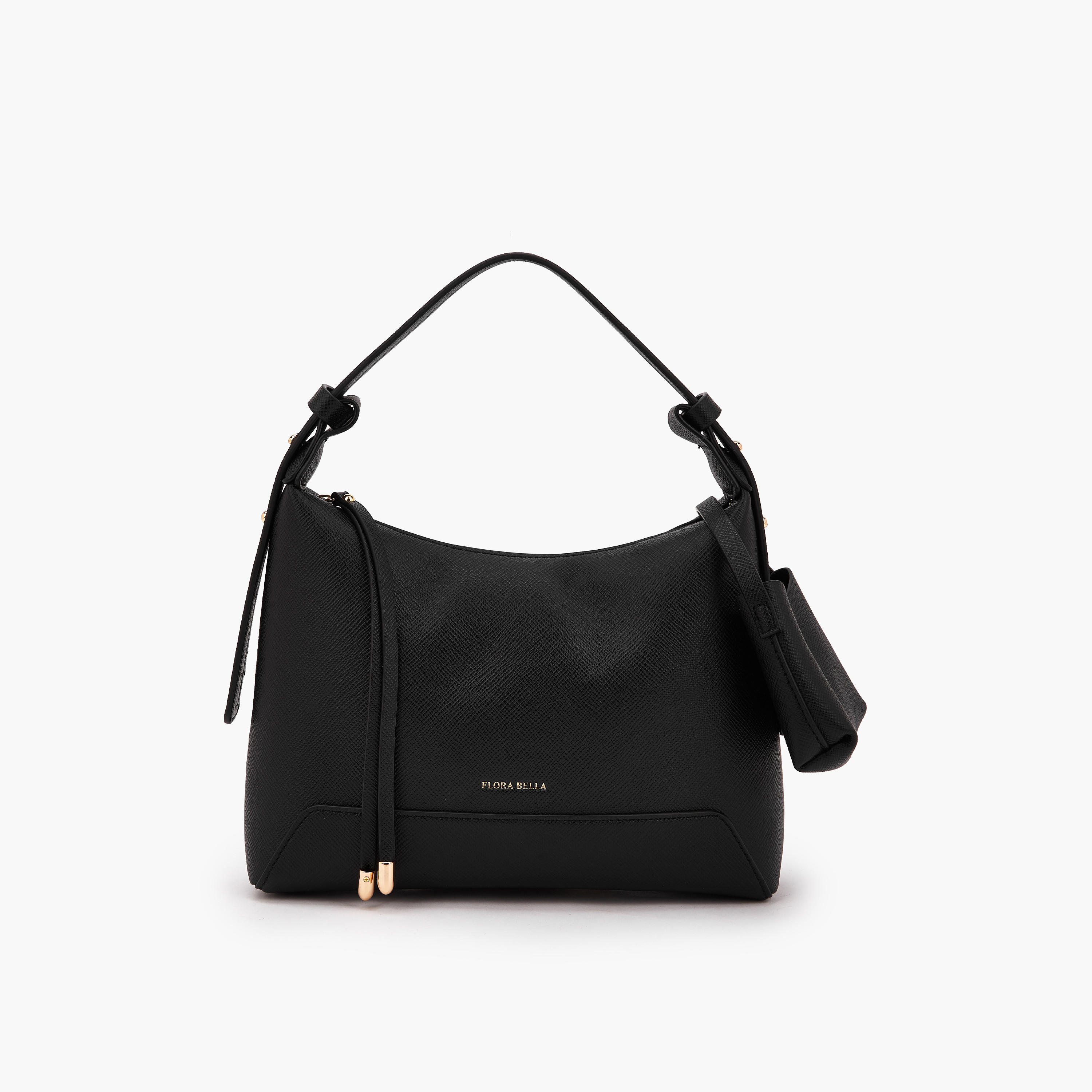 Flora Bella Textured Shoulder Bag with Pocket Charm Detail-women-bagsandwallets-handbags-image-1
