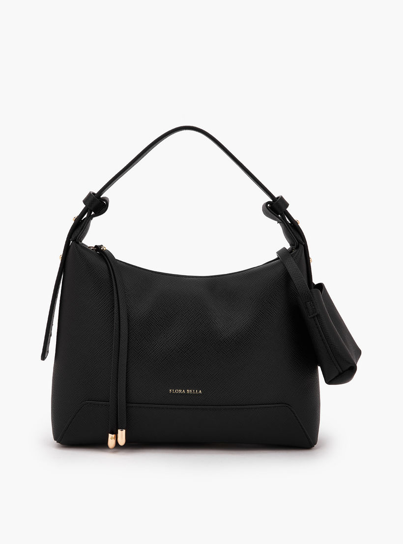 Flora Bella Textured Shoulder Bag with Pocket Charm Detail-women-bagsandwallets-handbags-image-1