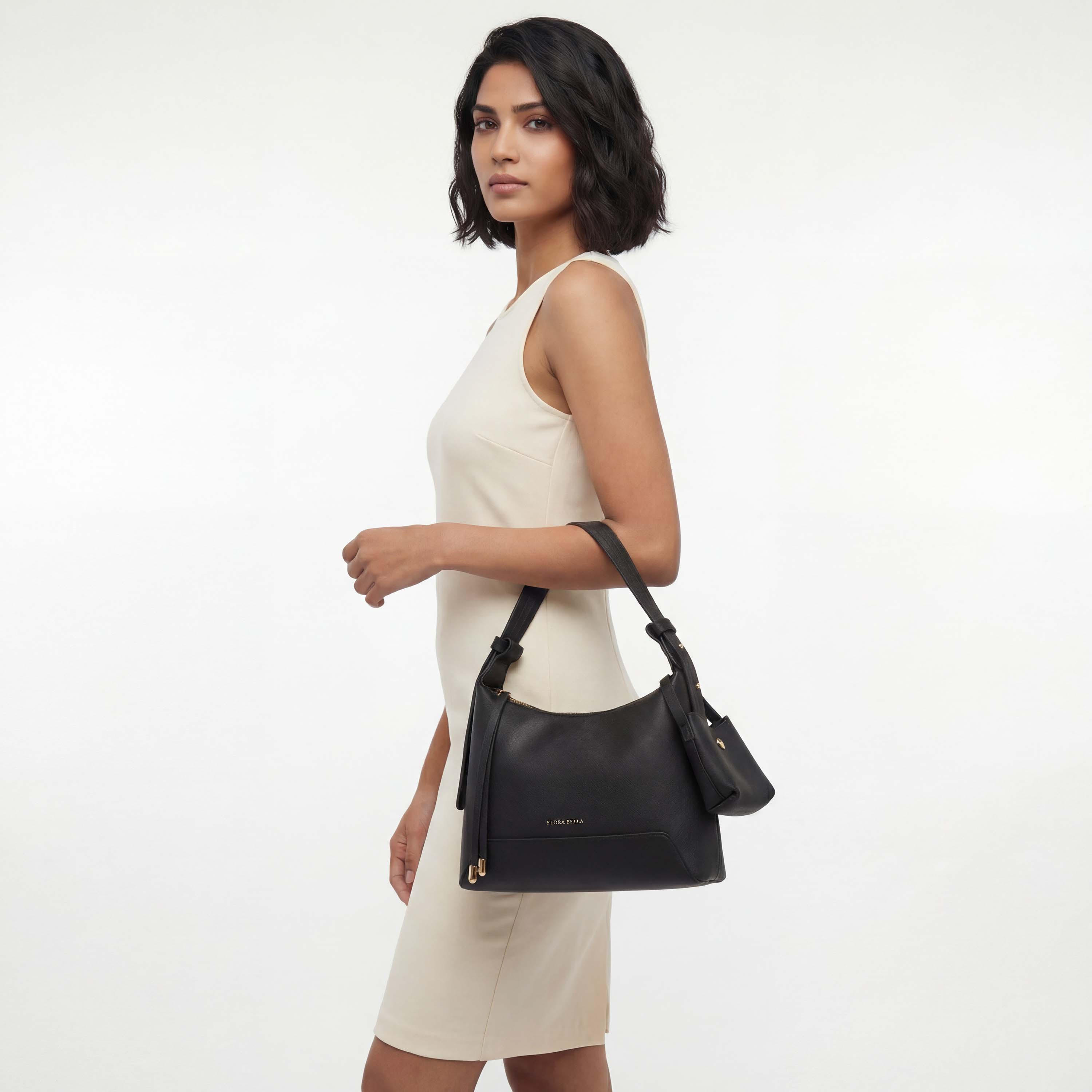 Flora Bella Textured Shoulder Bag with Pocket Charm Detail-women-bagsandwallets-handbags-image-2