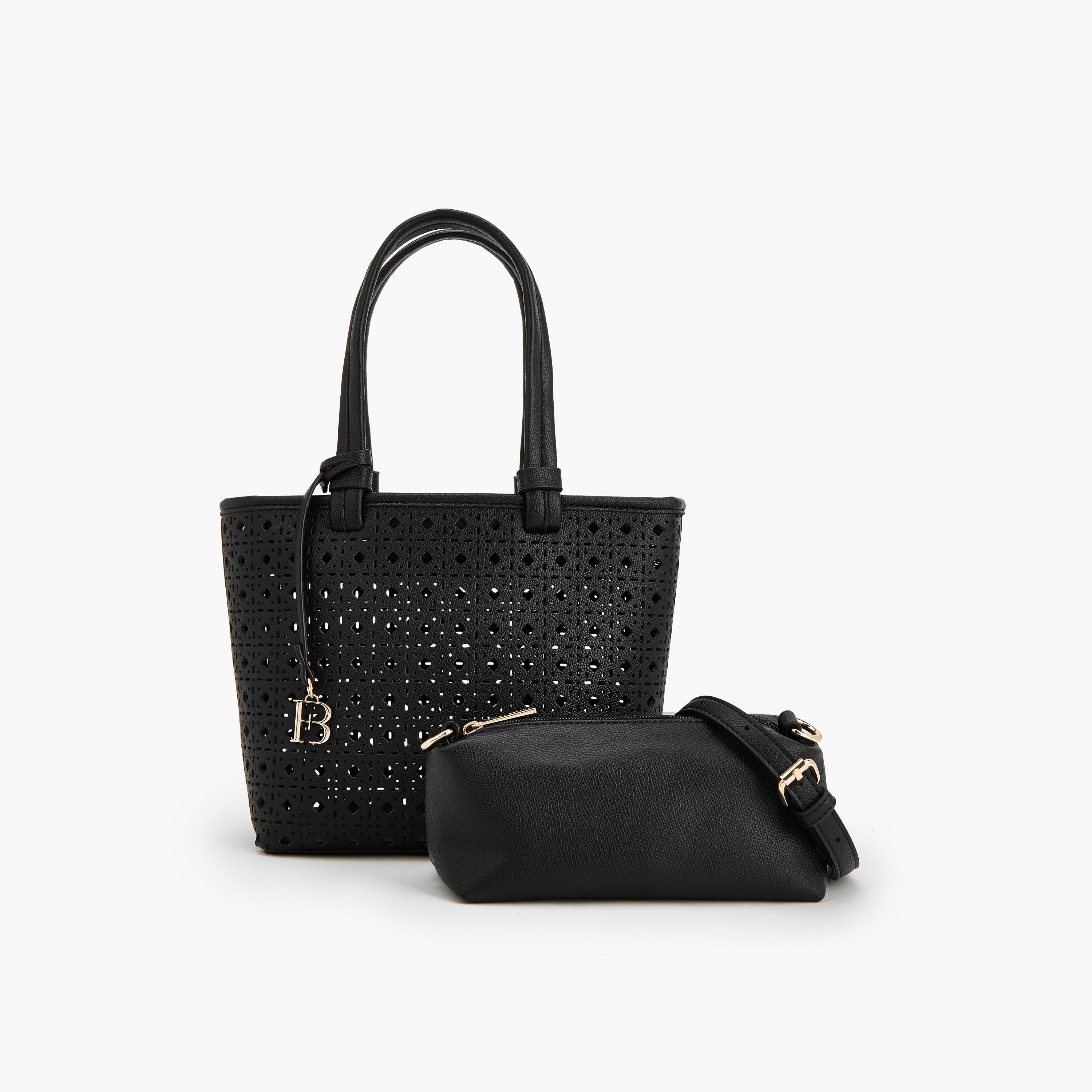 Flora Bella Laser Cut Tote Bag with Crossbody Bag-women-bagsandwallets-handbags-image-1