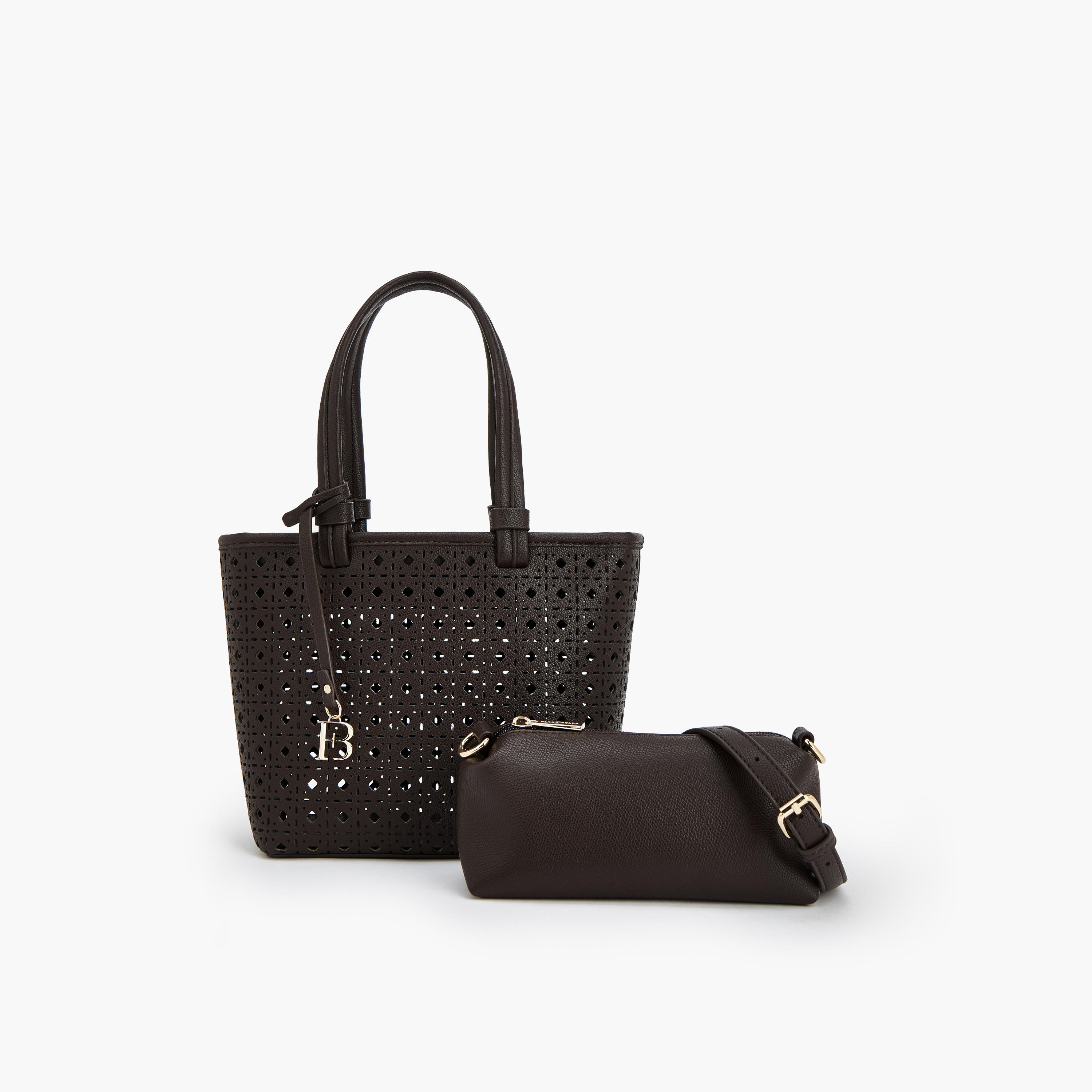 Flora Bella Laser Cut Tote Bag with Crossbody Bag-women-bagsandwallets-handbags-image-1