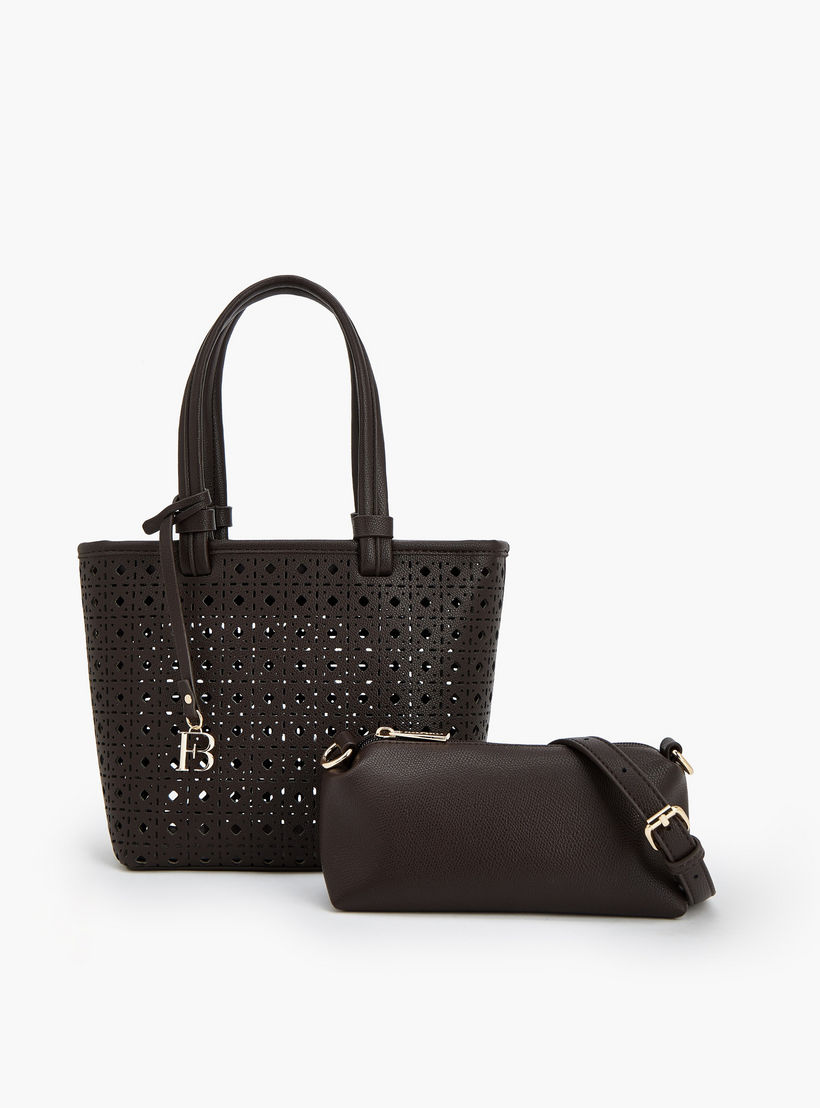 Flora Bella Laser Cut Tote Bag with Crossbody Bag-women-bagsandwallets-handbags-image-1