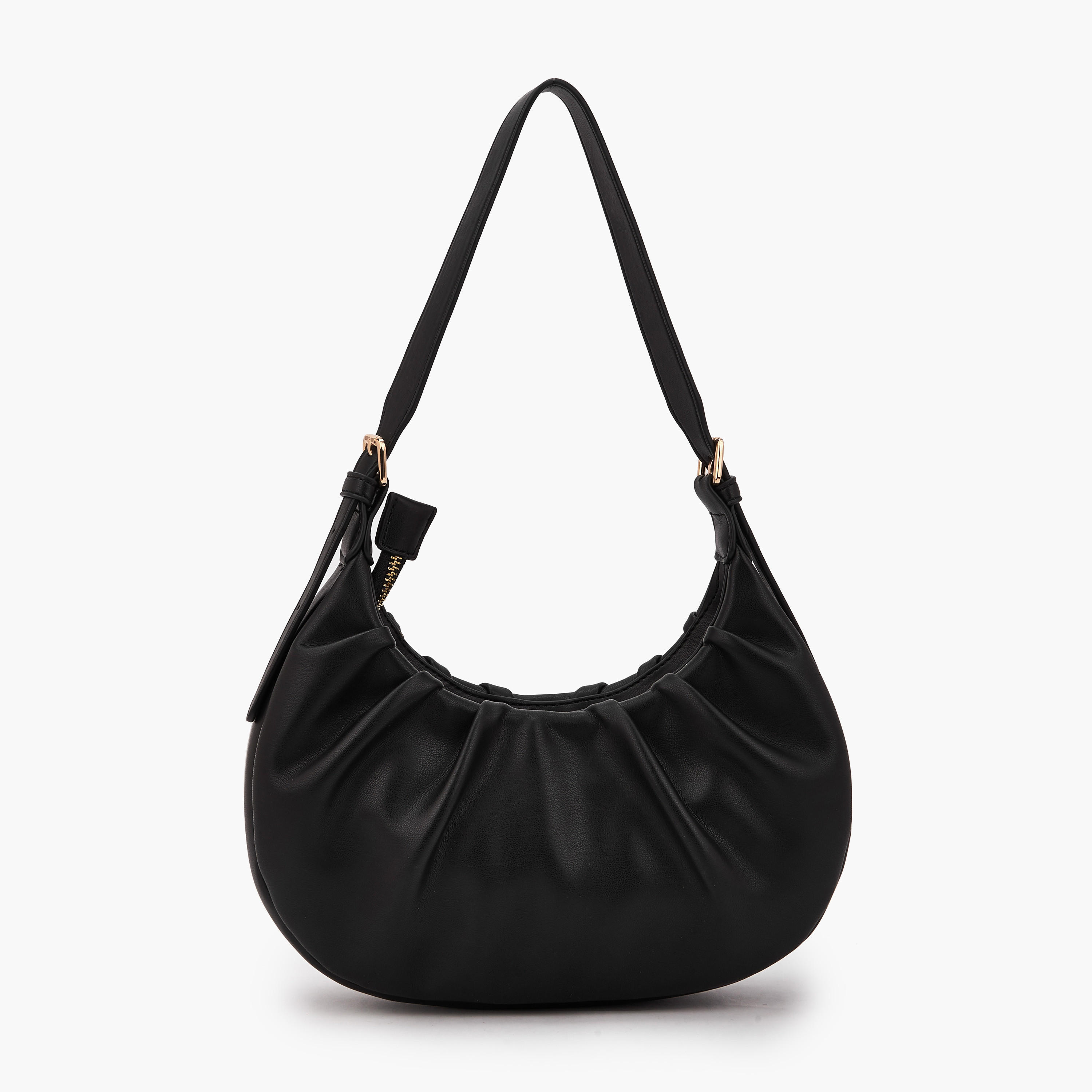 Flora Bella Ruched Shoulder Bag with Zip Closure-women-bagsandwallets-handbags-image-4