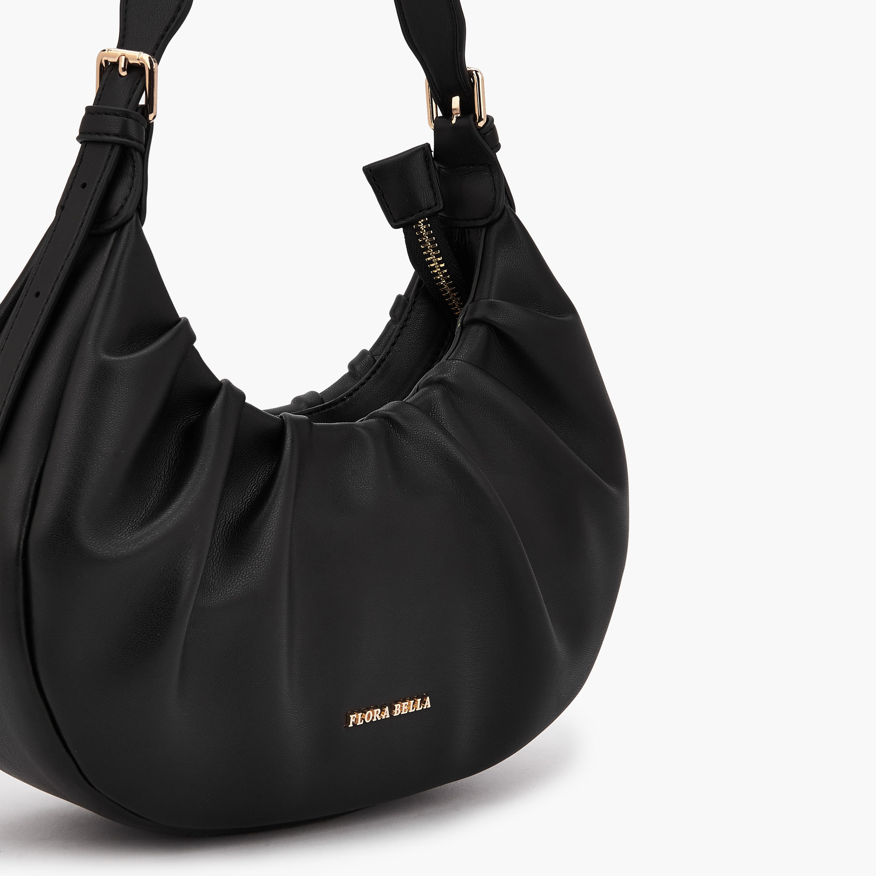 Flora Bella Ruched Shoulder Bag with Zip Closure-women-bagsandwallets-handbags-image-6