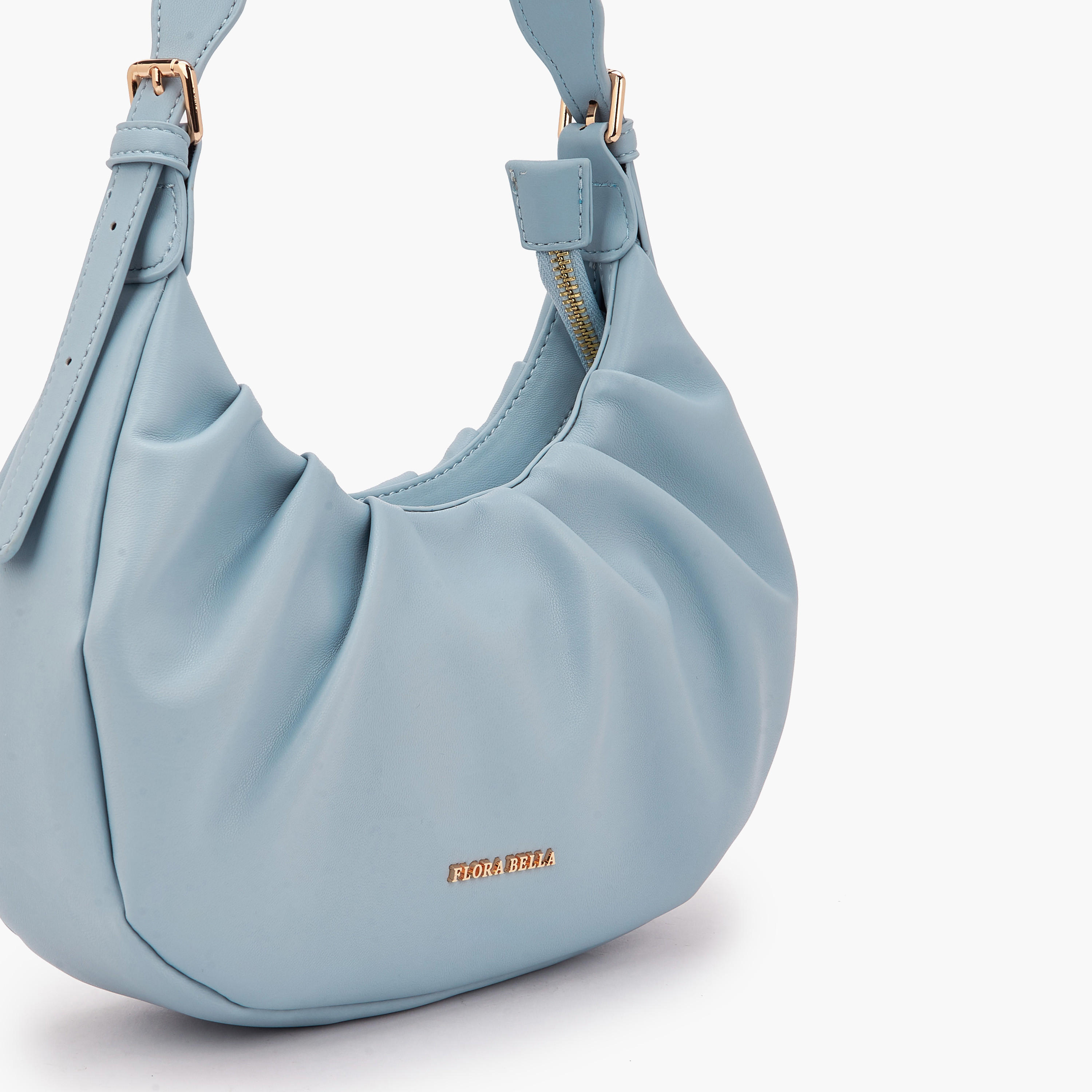 Flora Bella Ruched Shoulder Bag with Zip Closure-women-bagsandwallets-handbags-image-6