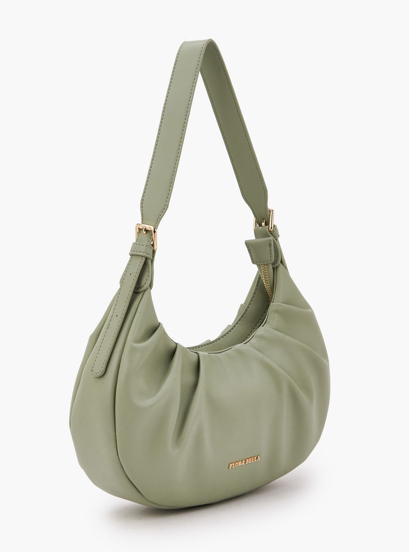 Flora Bella Ruched Shoulder Bag with Zip Closure-women-bagsandwallets-handbags-image-3