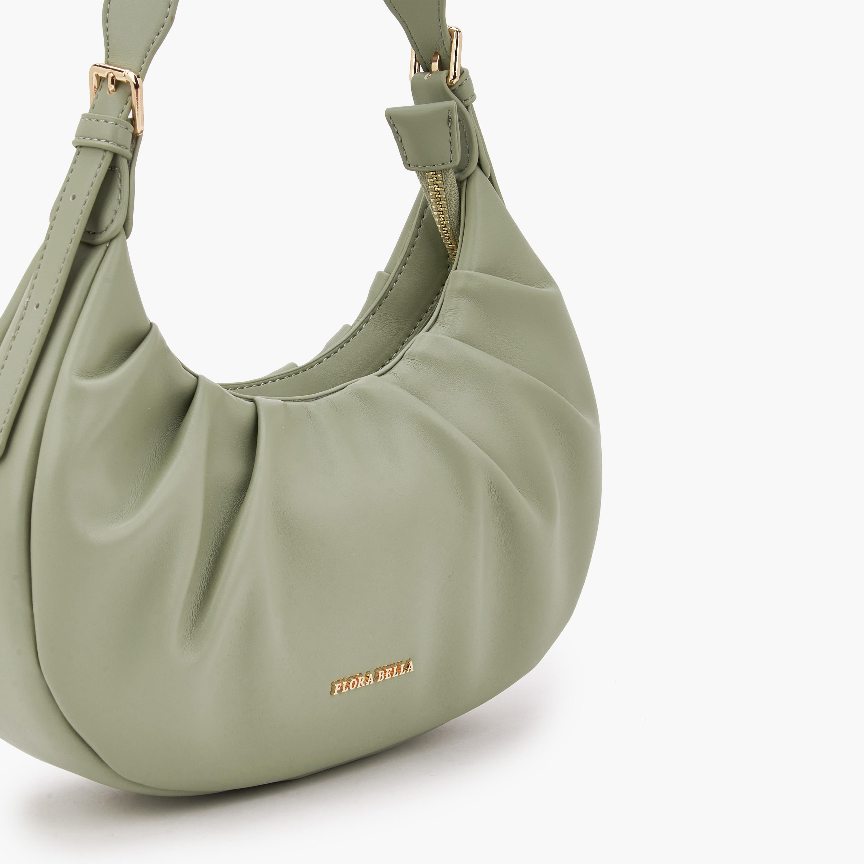 Flora Bella Ruched Shoulder Bag with Zip Closure-women-bagsandwallets-handbags-image-6