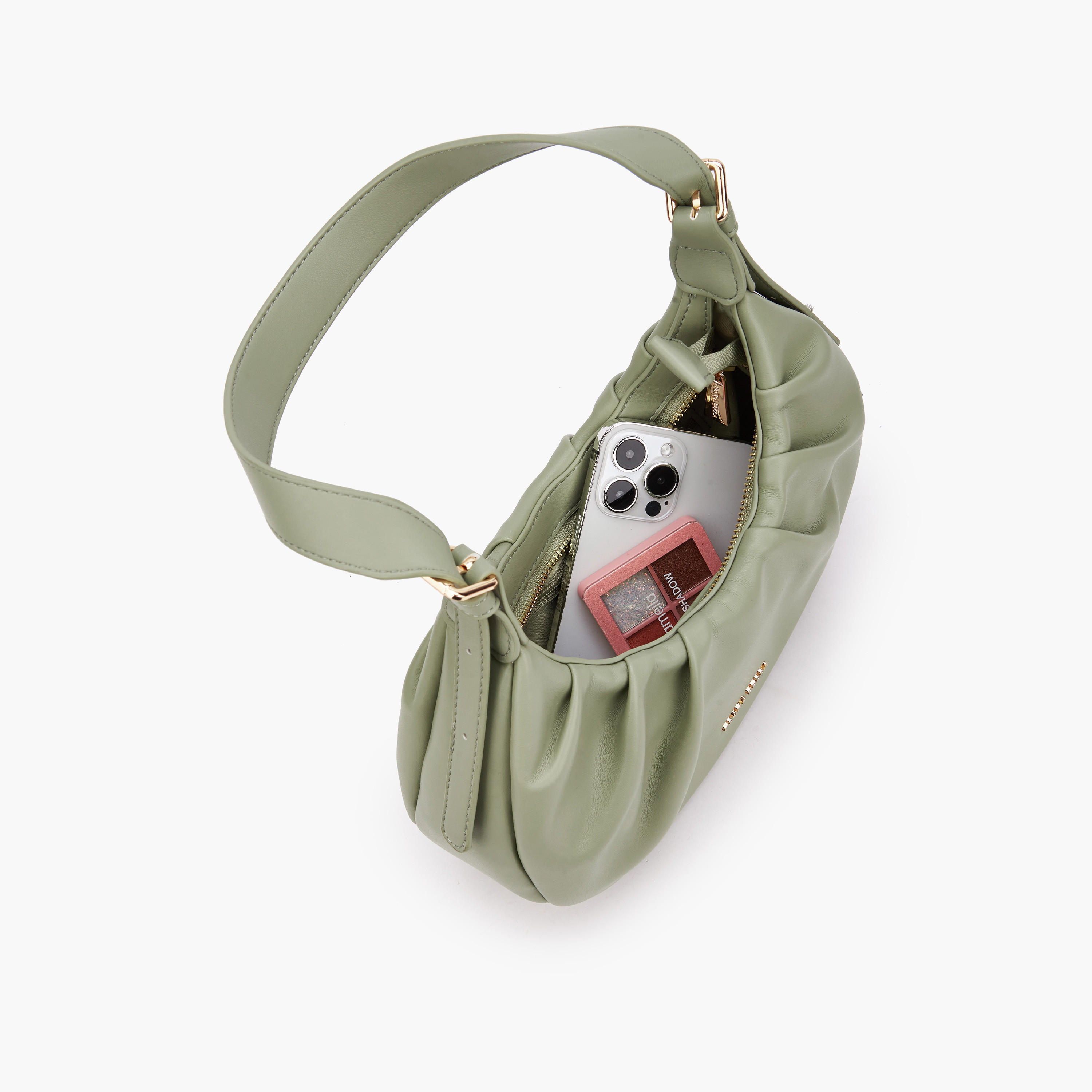 Flora Bella Ruched Shoulder Bag with Zip Closure-women-bagsandwallets-handbags-image-8