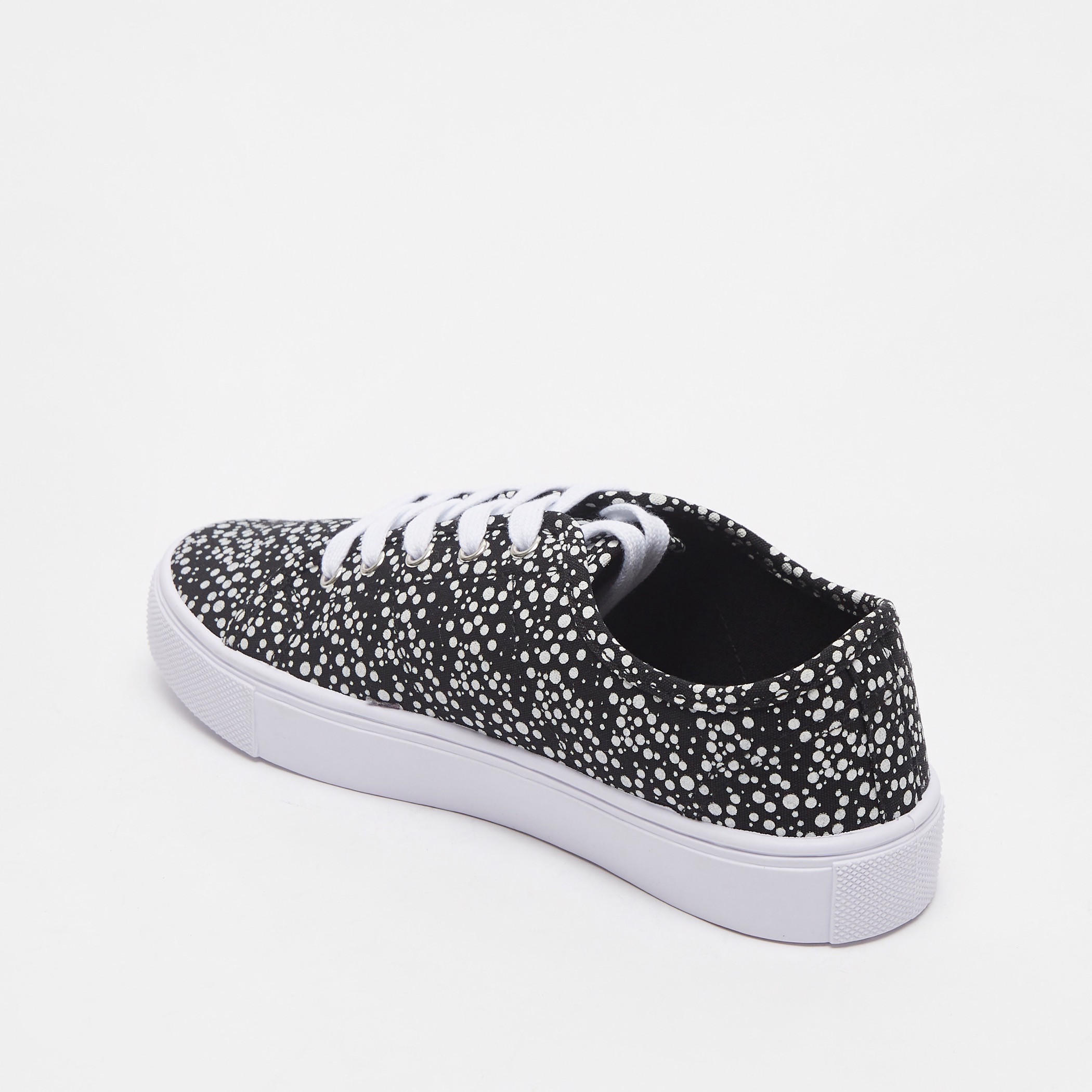 Missy Polka Dot Print Canvas Shoes with Lace-Up Closure-women-shoes-sneakers-image-3