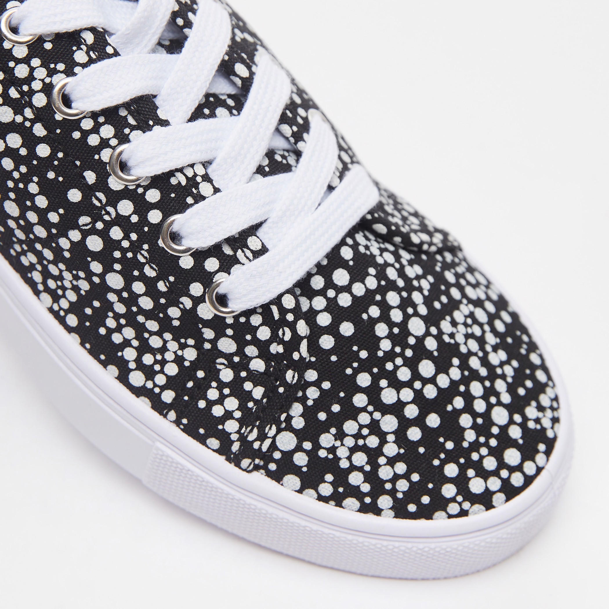 Missy Polka Dot Print Canvas Shoes with Lace-Up Closure-women-shoes-sneakers-image-4