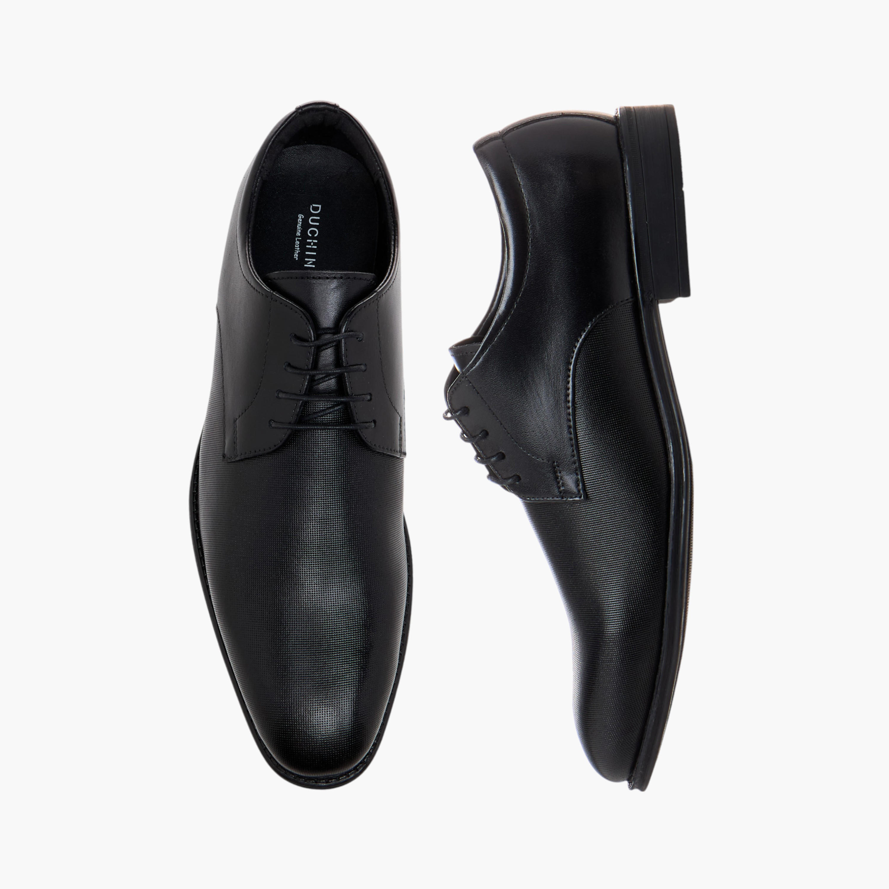 حذاء ديربي جلد بارز الملمس برباط للرجال من دوتشيني-men-shoes-formalshoes-image-1