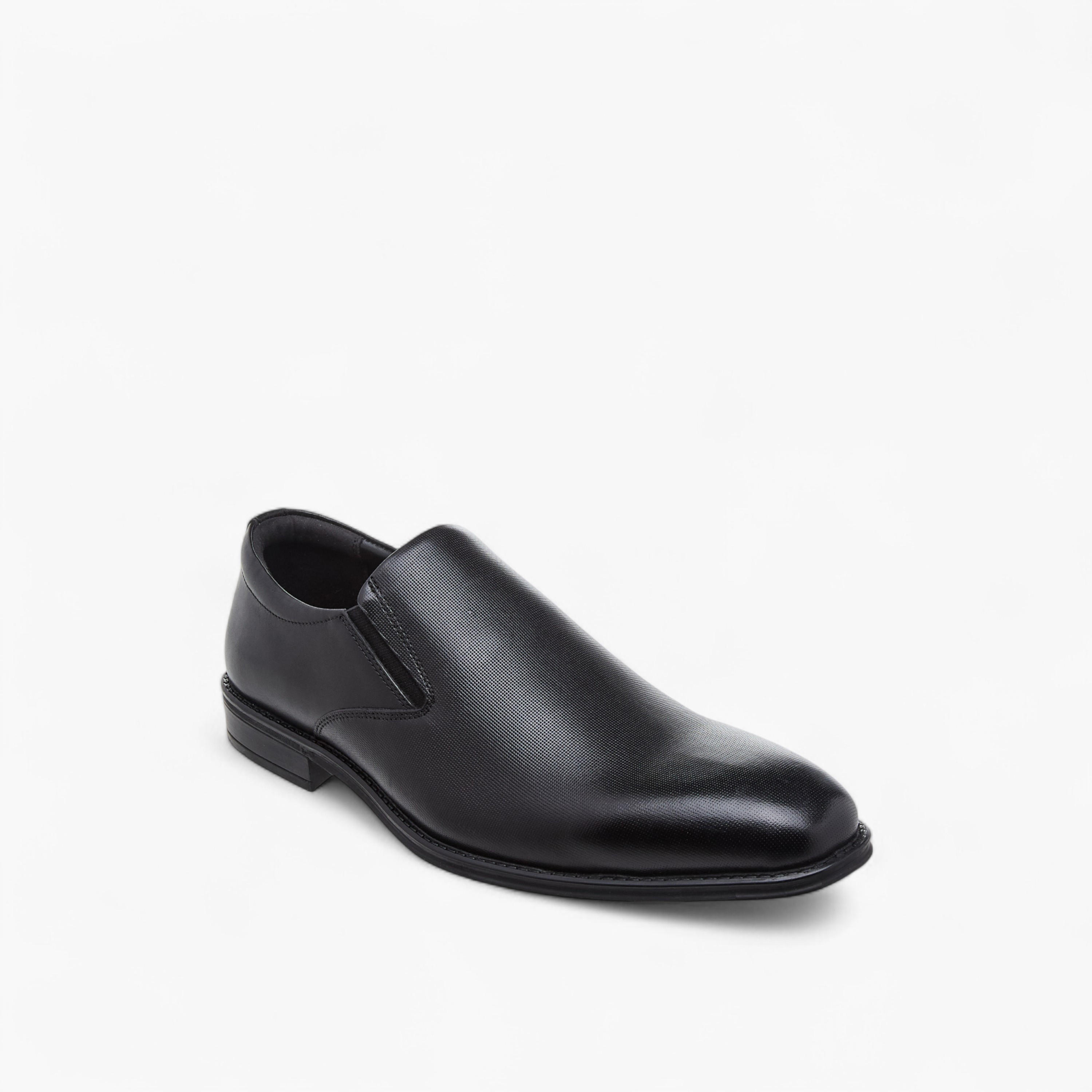 Duchini Men's Leather Textured Slip-On Loafers-men-shoes-loafersandmoccasins-image-2
